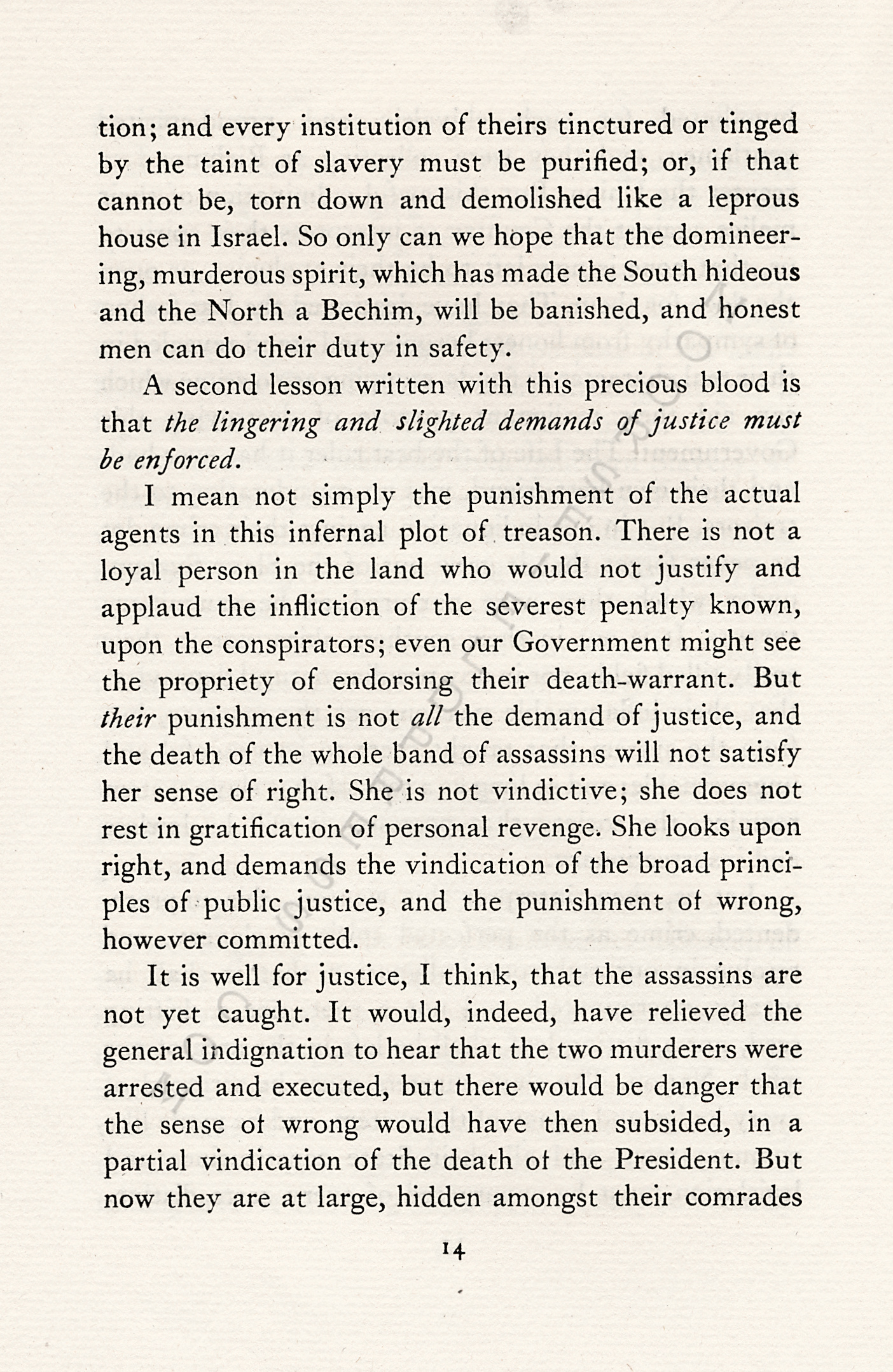 ON ACCOUNT
                      OF THE ASSASSINATION OF PRESIDENT LINCOLN BY
                      MORTIMER BLAKE