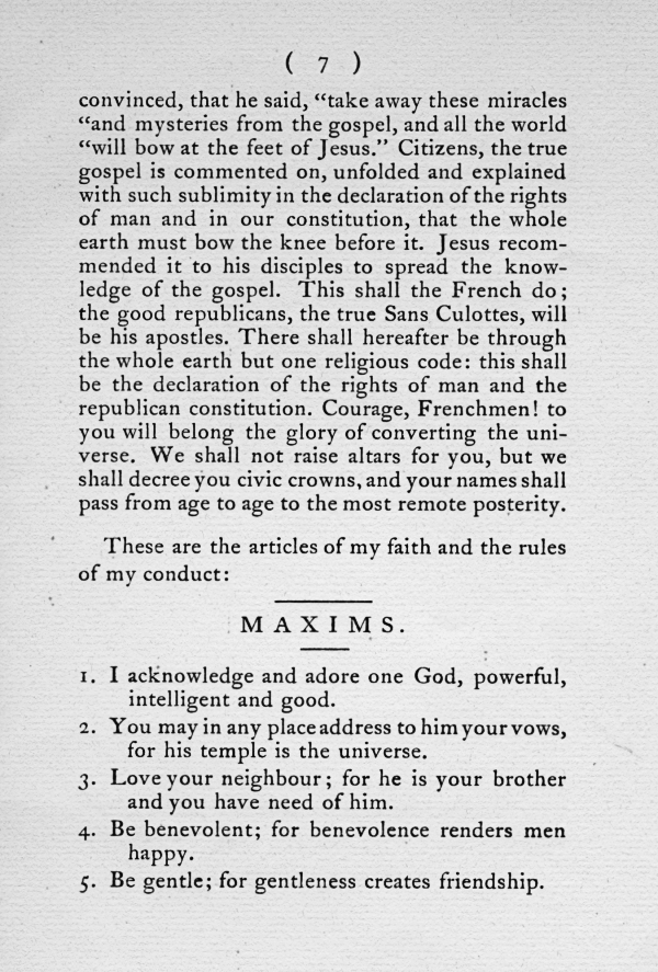 ORATION UPON
                      RELIGIOUS WORSHIP BY CITIZEN GODINEAU