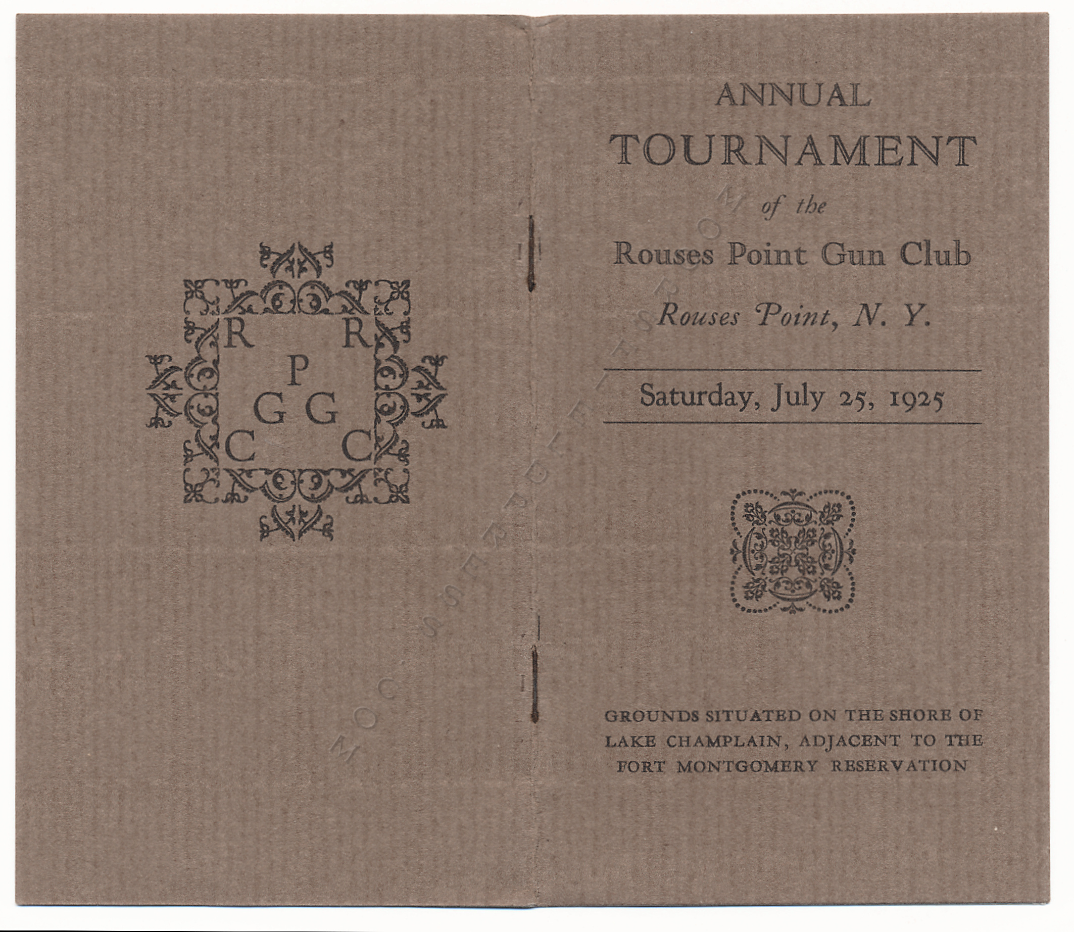 ROUSES POINT GUN CLUB TOURNAMENT 1925