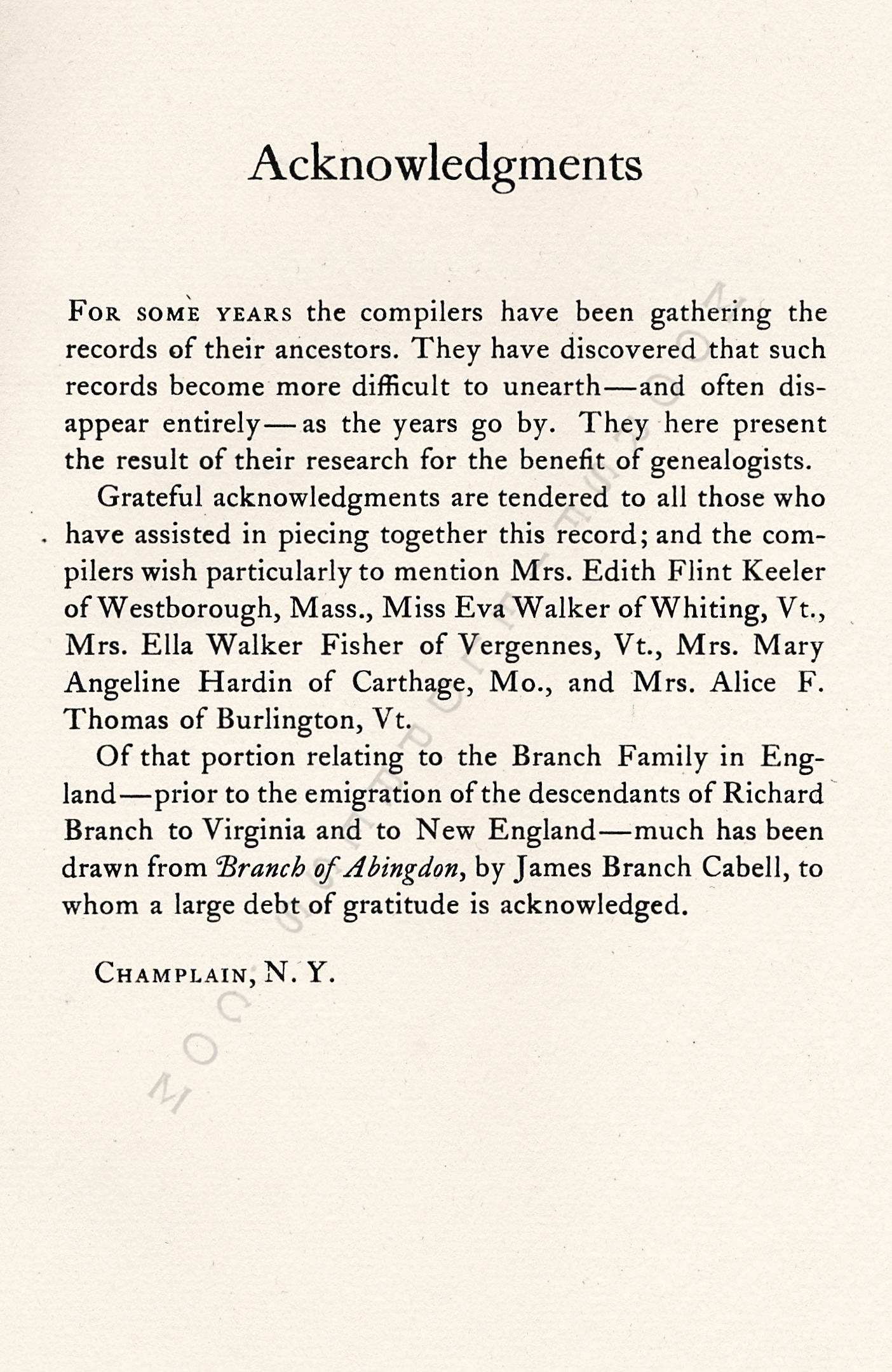 The Branch
                      Family of New England, The Line of William Farrand
                      Branch