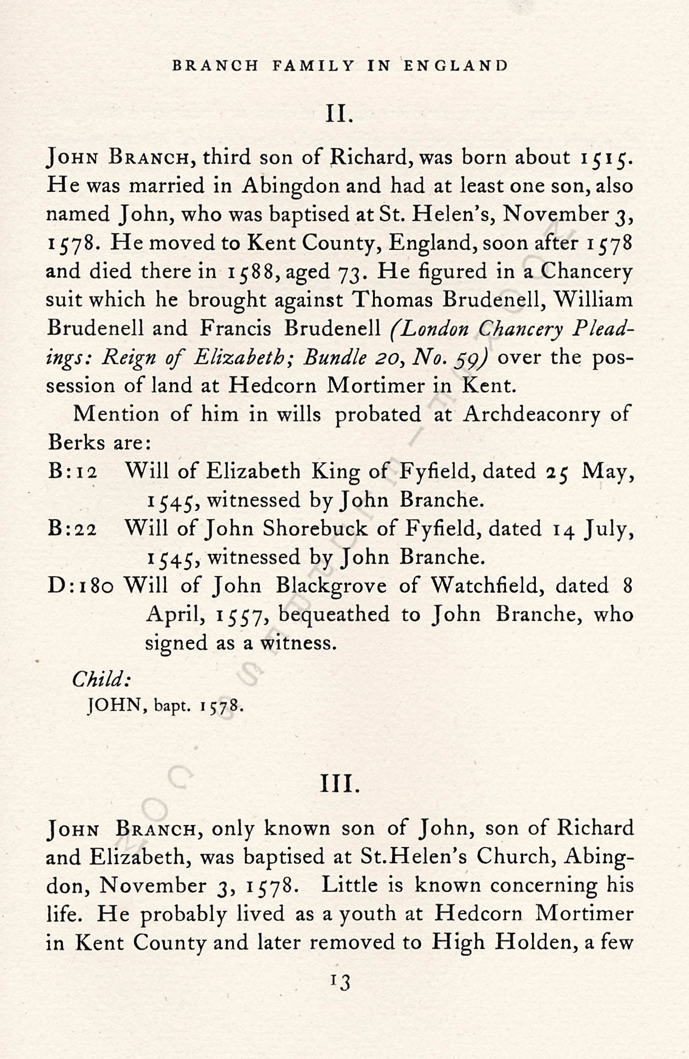 The Branch
                      Family of New England, The Line of William Farrand
                      Branch