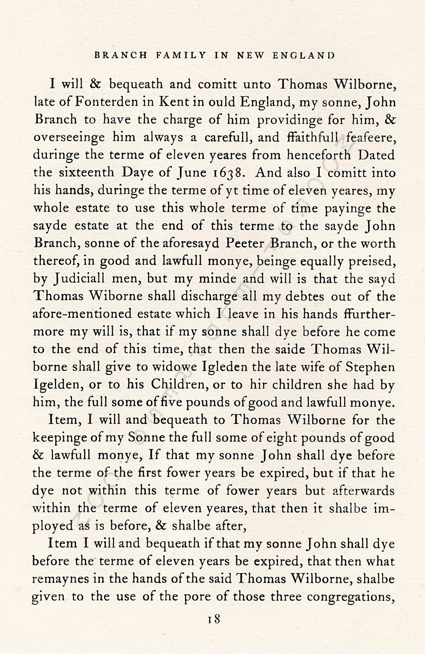 The Branch
                      Family of New England, The Line of William Farrand
                      Branch