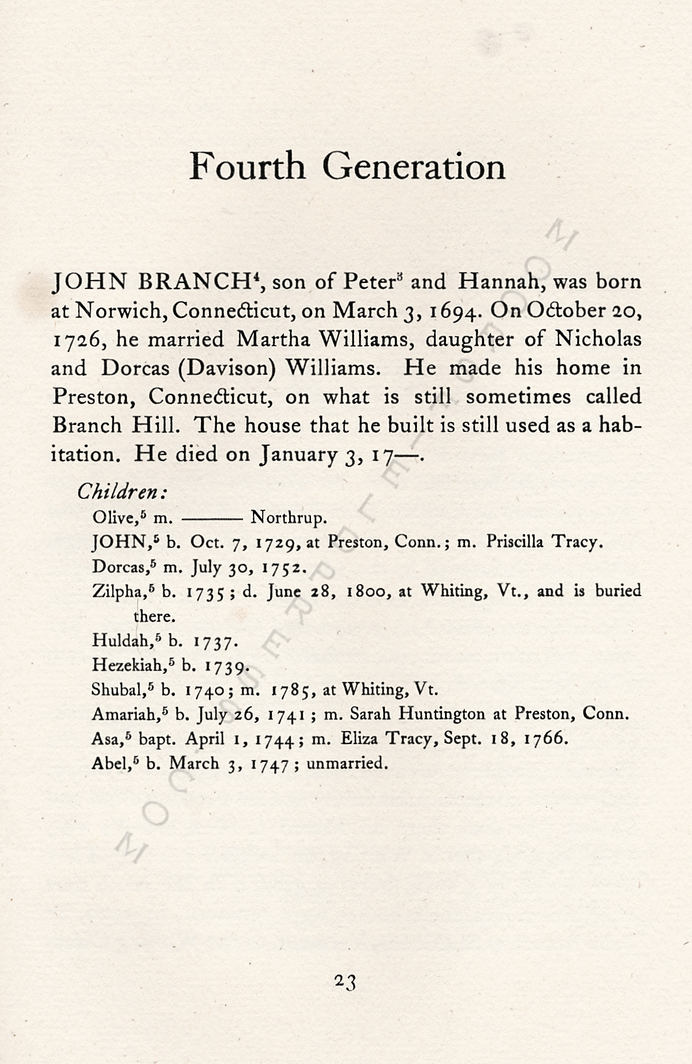 The Branch
                      Family of New England, The Line of William Farrand
                      Branch