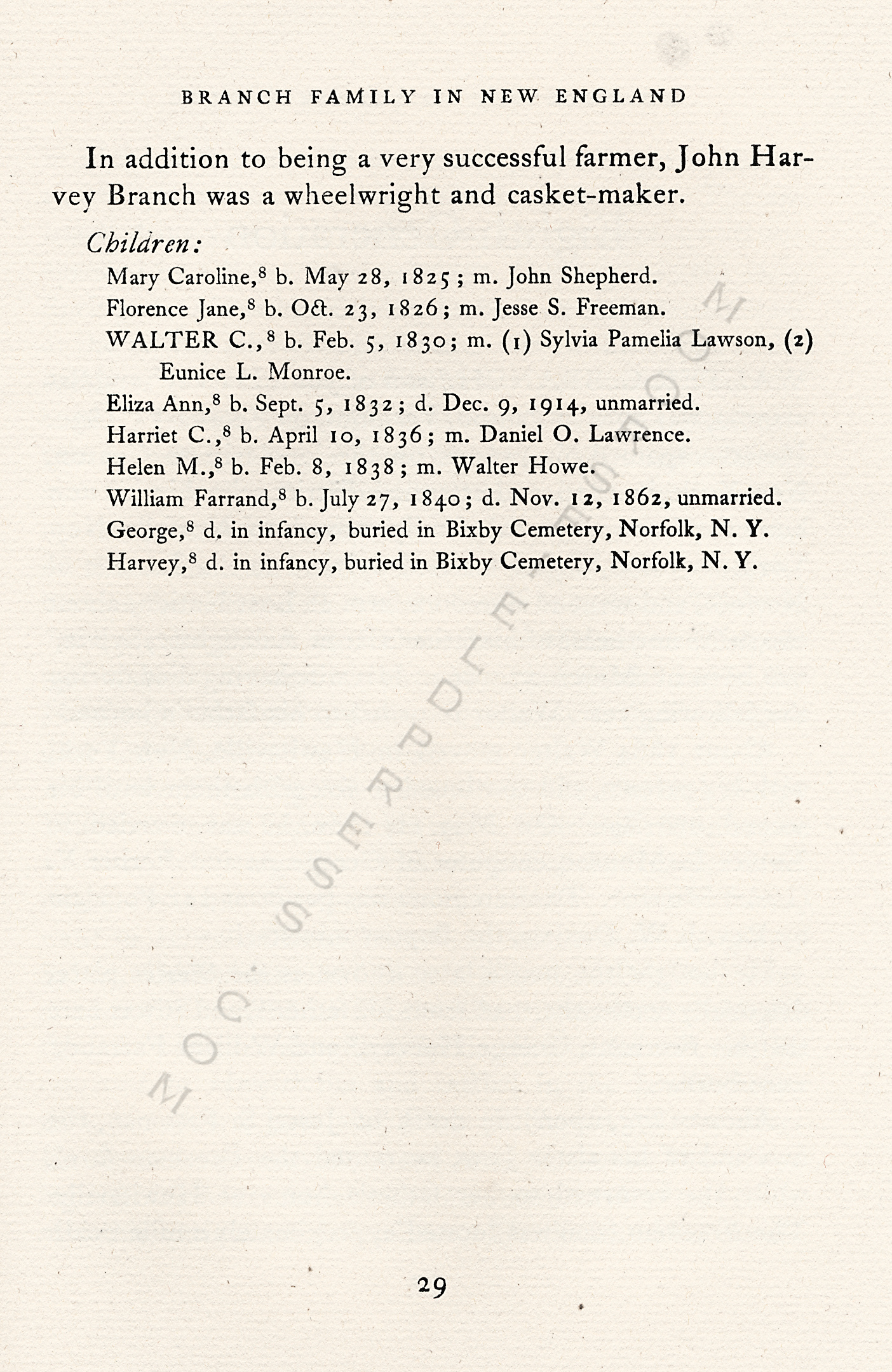 The Branch
                      Family of New England, The Line of William Farrand
                      Branch