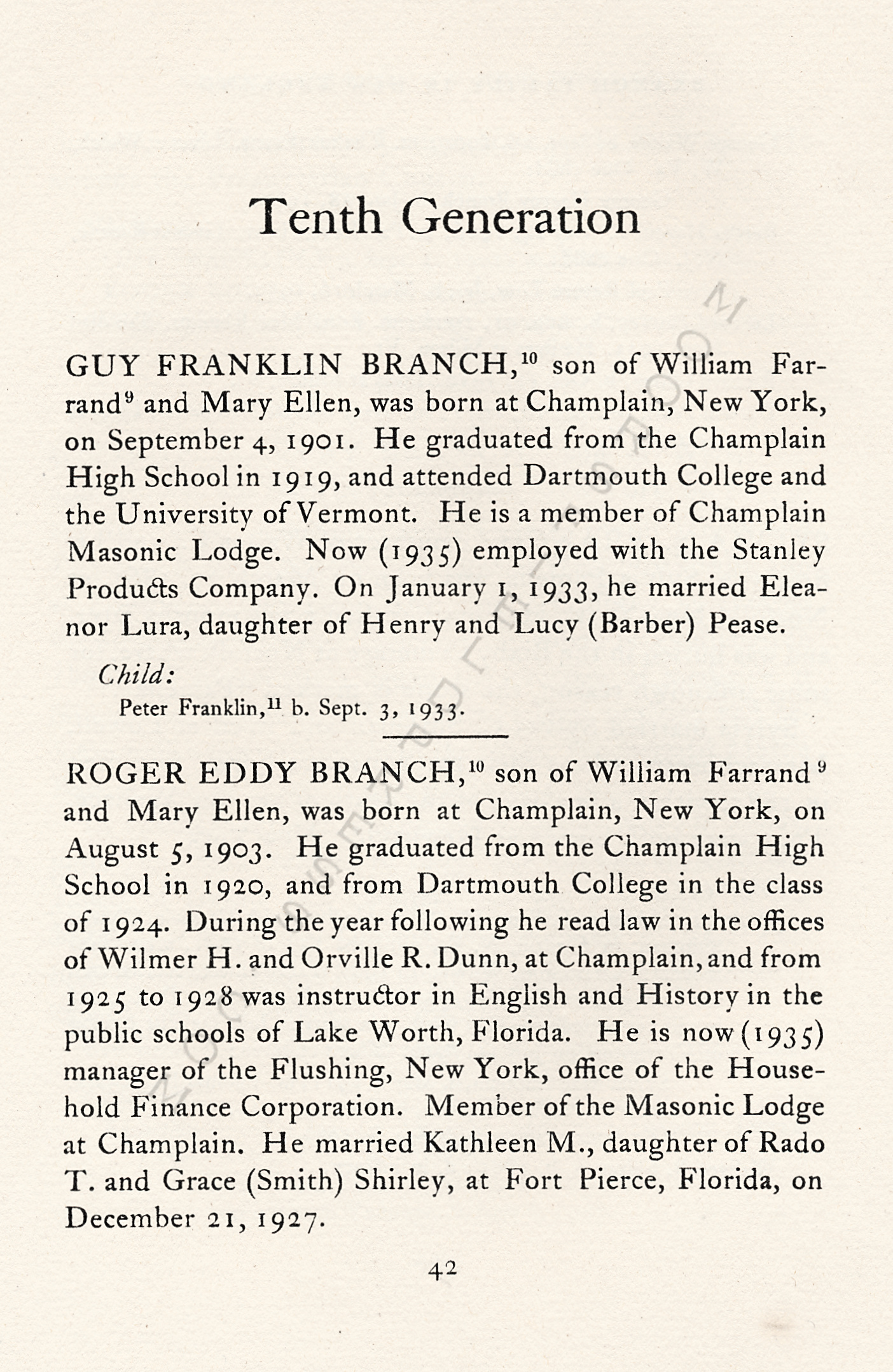 The Branch
                      Family of New England, The Line of William Farrand
                      Branch