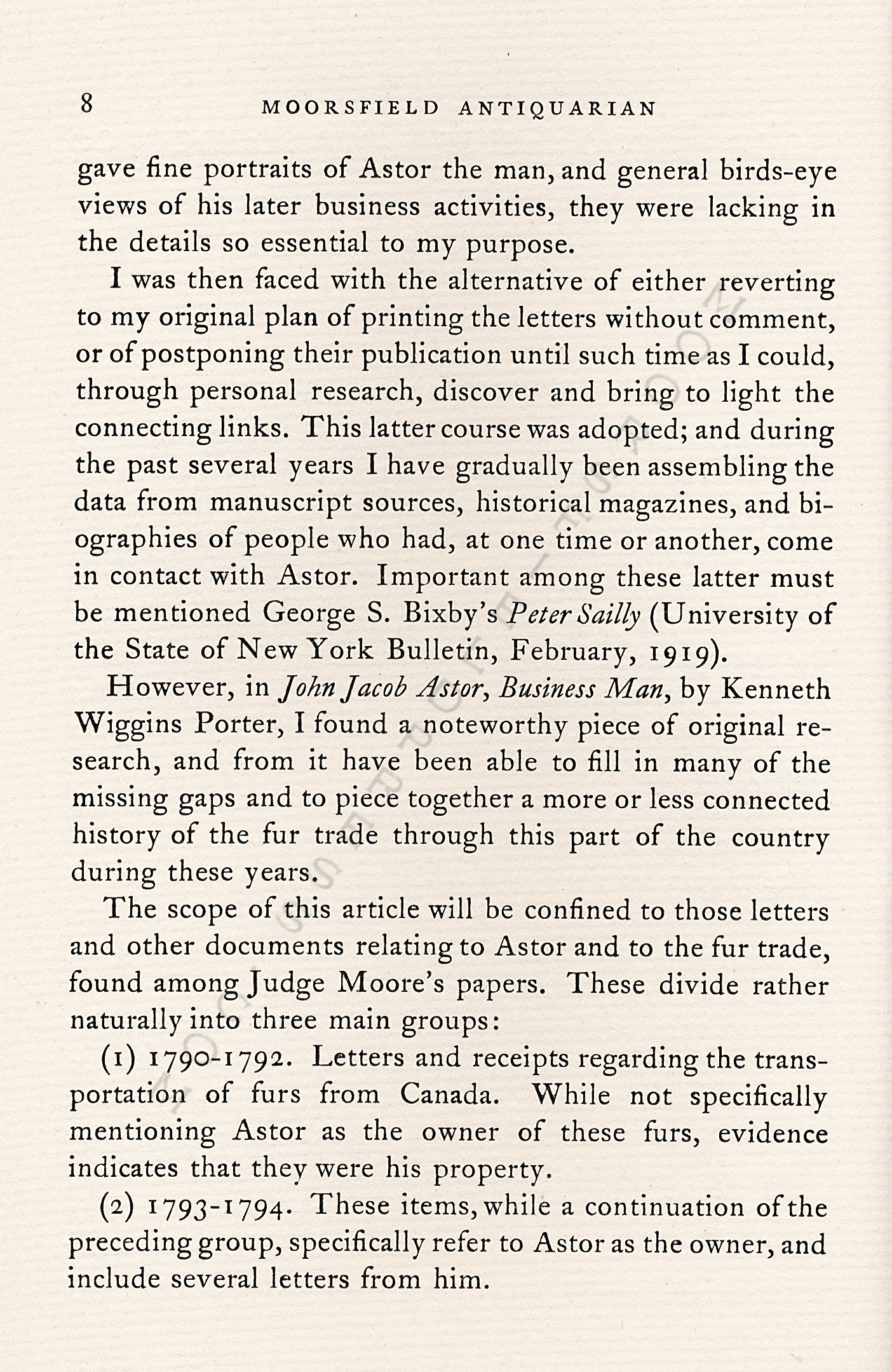 John Jacob
                      Astor Correspondence-Fur Trade with Lower Canada