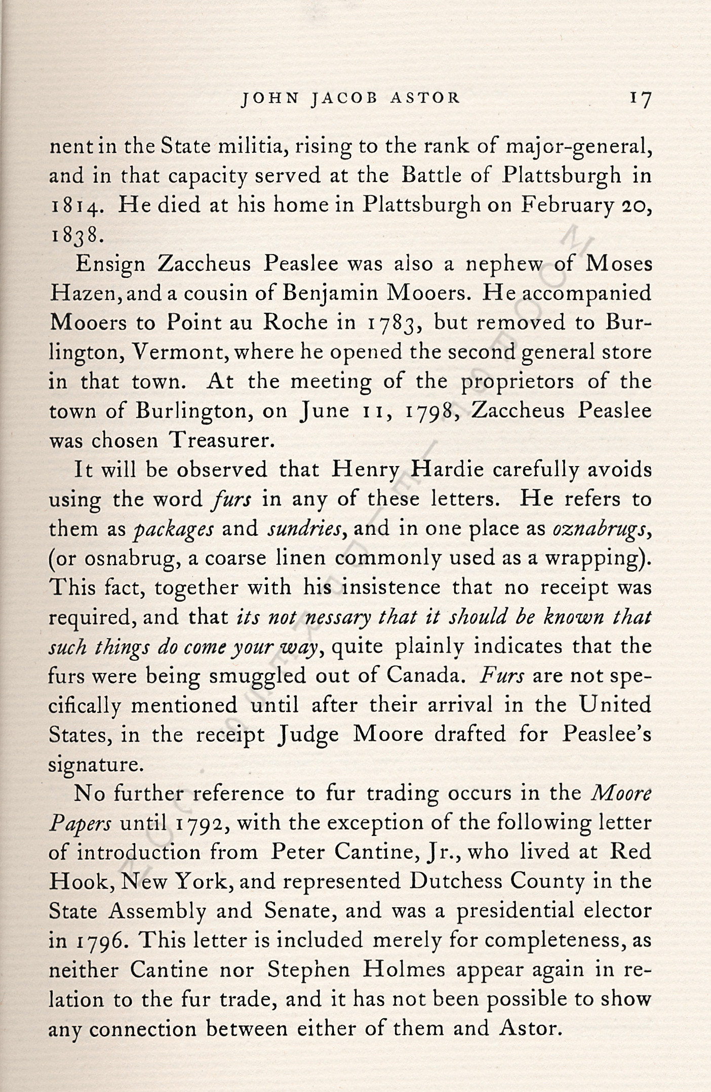 John Jacob
                      Astor Correspondence-Fur Trade with Lower Canada