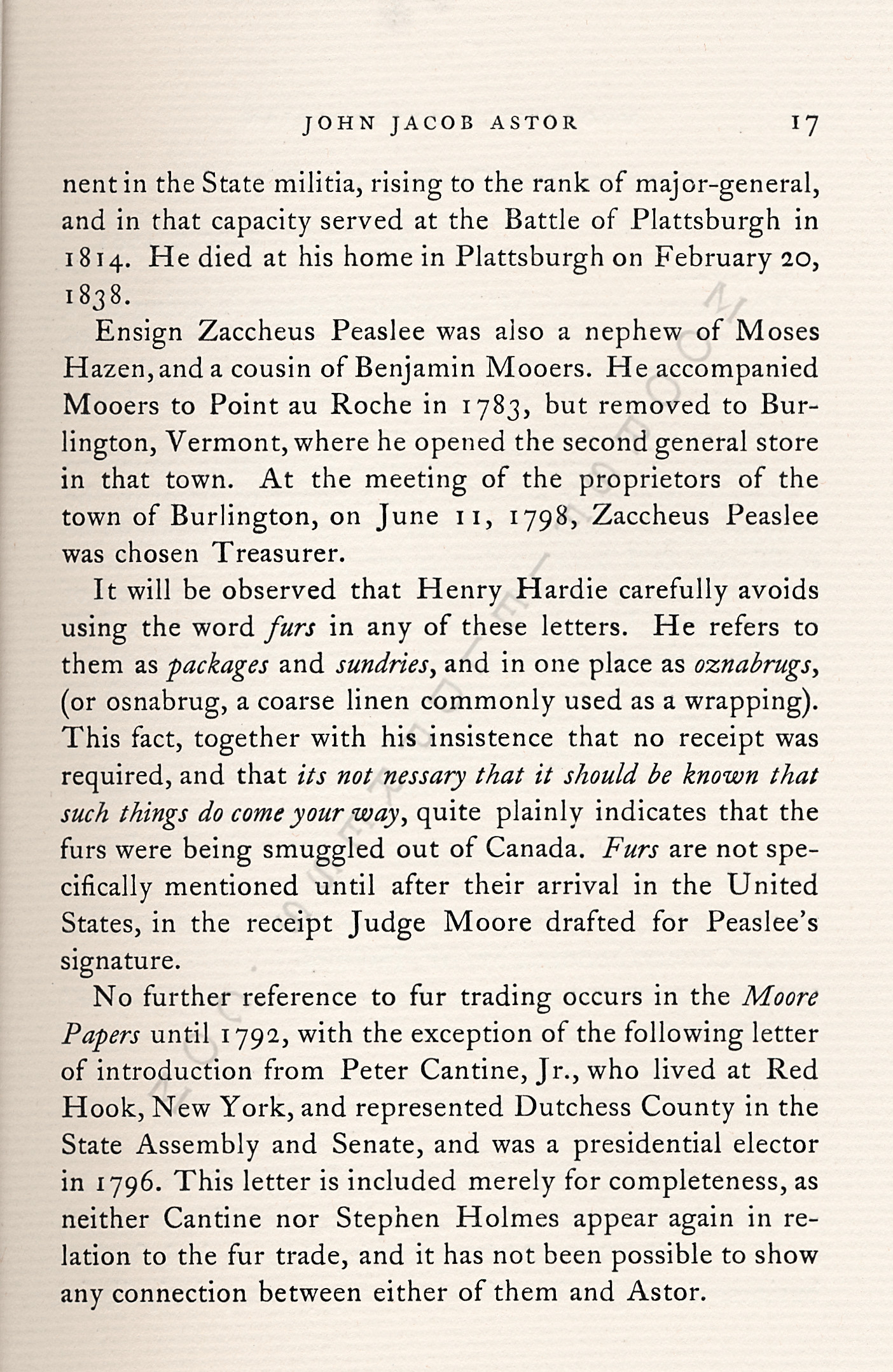 John Jacob
                      Astor Correspondence-Fur Trade with Lower Canada