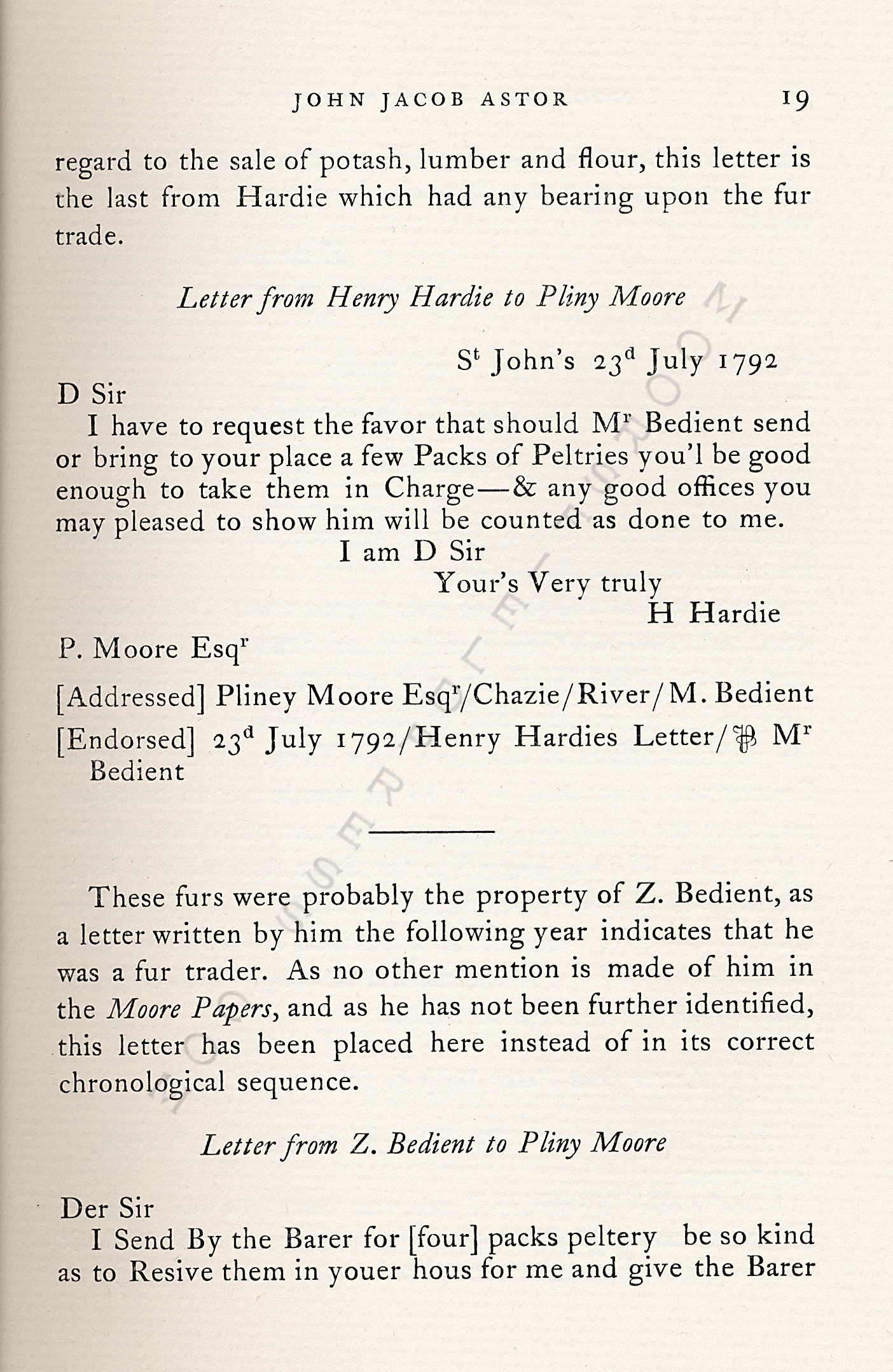 John Jacob
                      Astor Correspondence-Fur Trade with Lower Canada