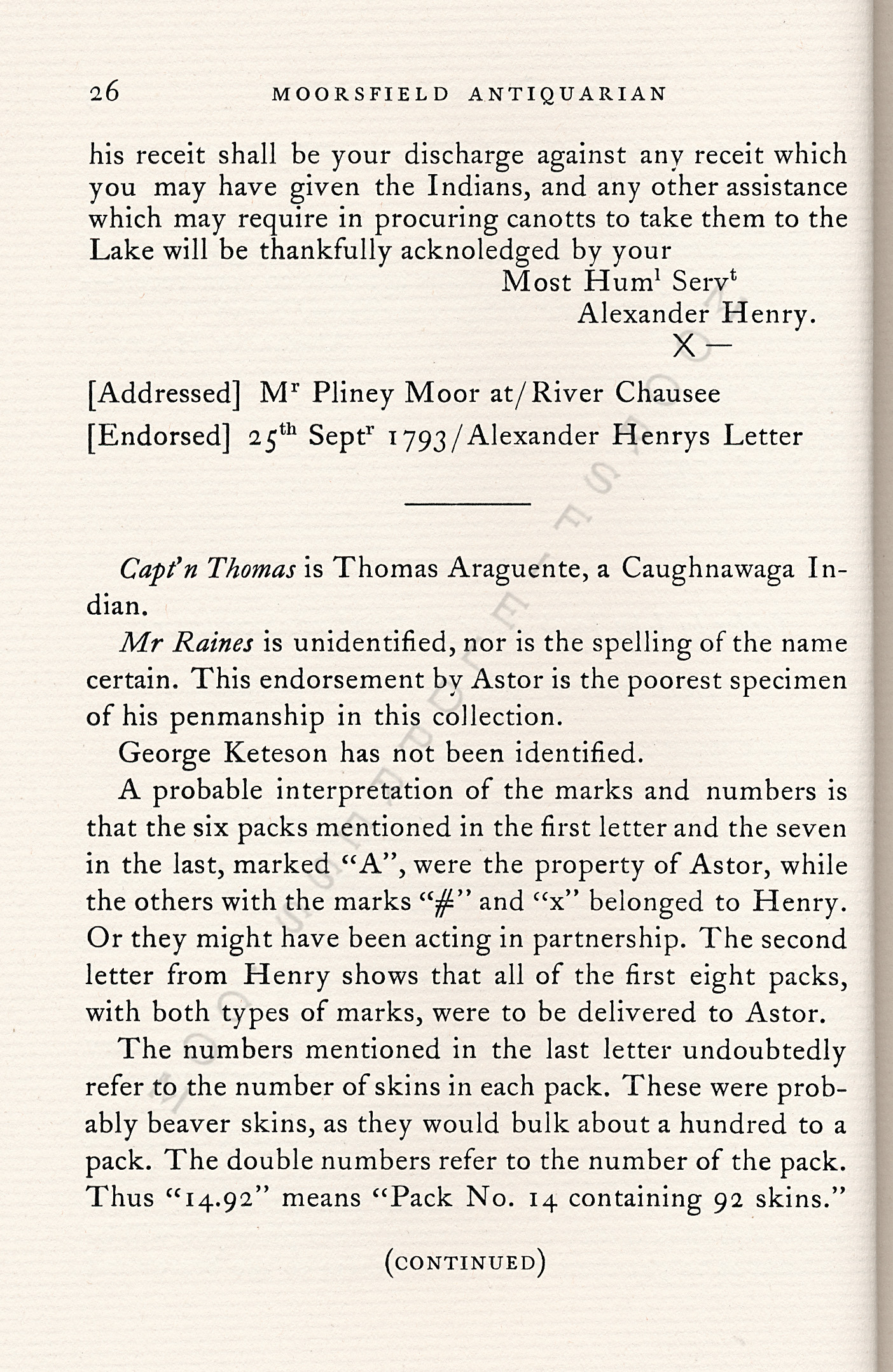 John Jacob
                      Astor Correspondence-Fur Trade with Lower Canada