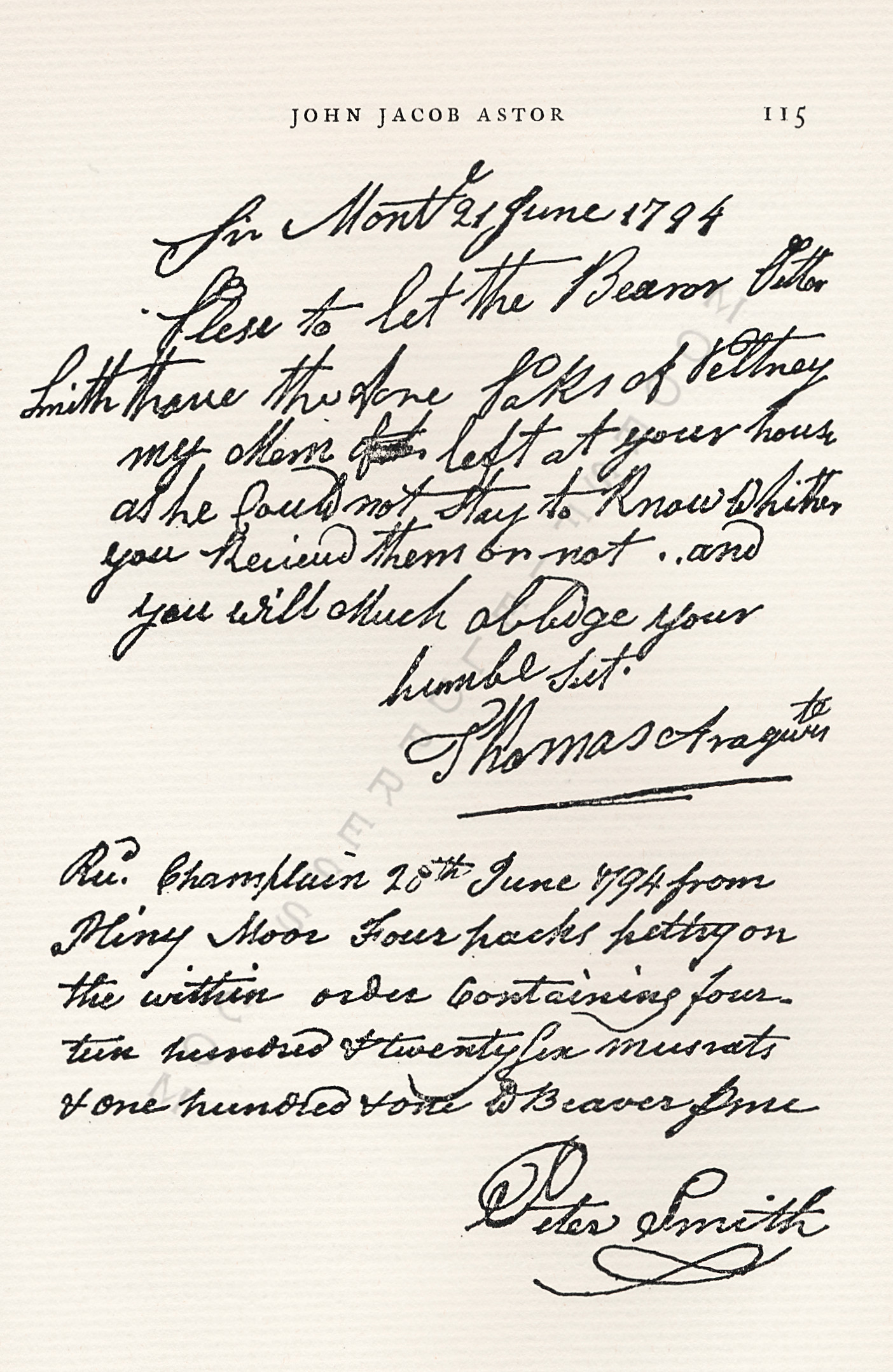 John Jacob
                      Astor Correspondence-Fur Trade with Lower Canada