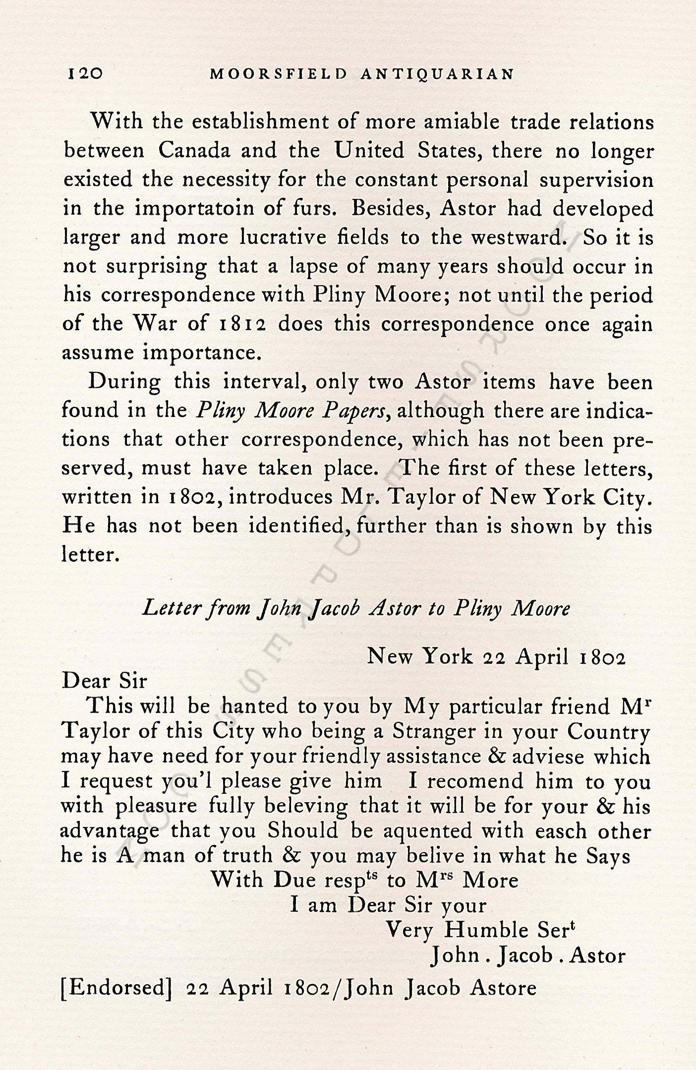 John Jacob
                      Astor Correspondence-Fur Trade with Lower Canada