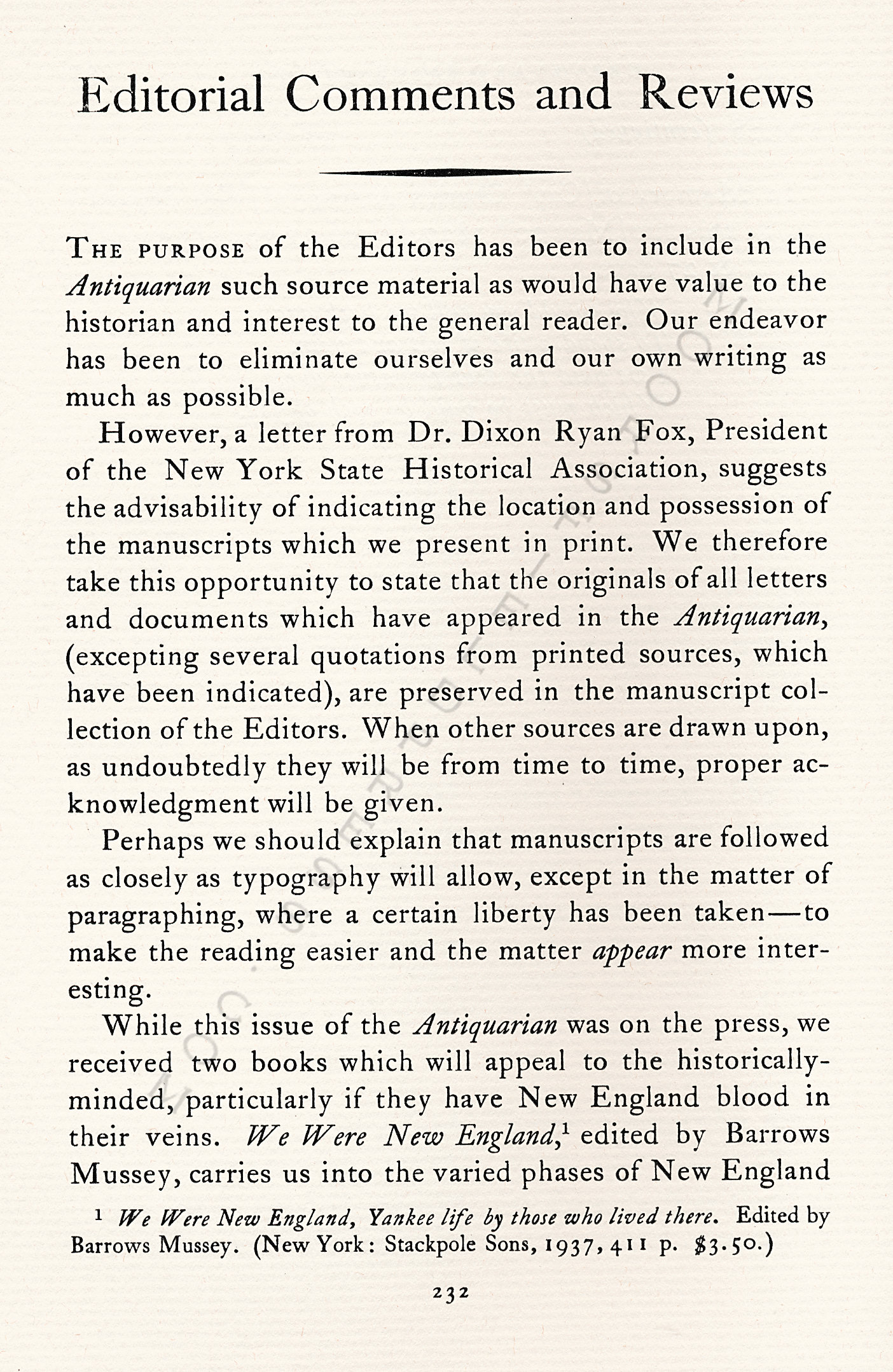 Editorial
                      Comments