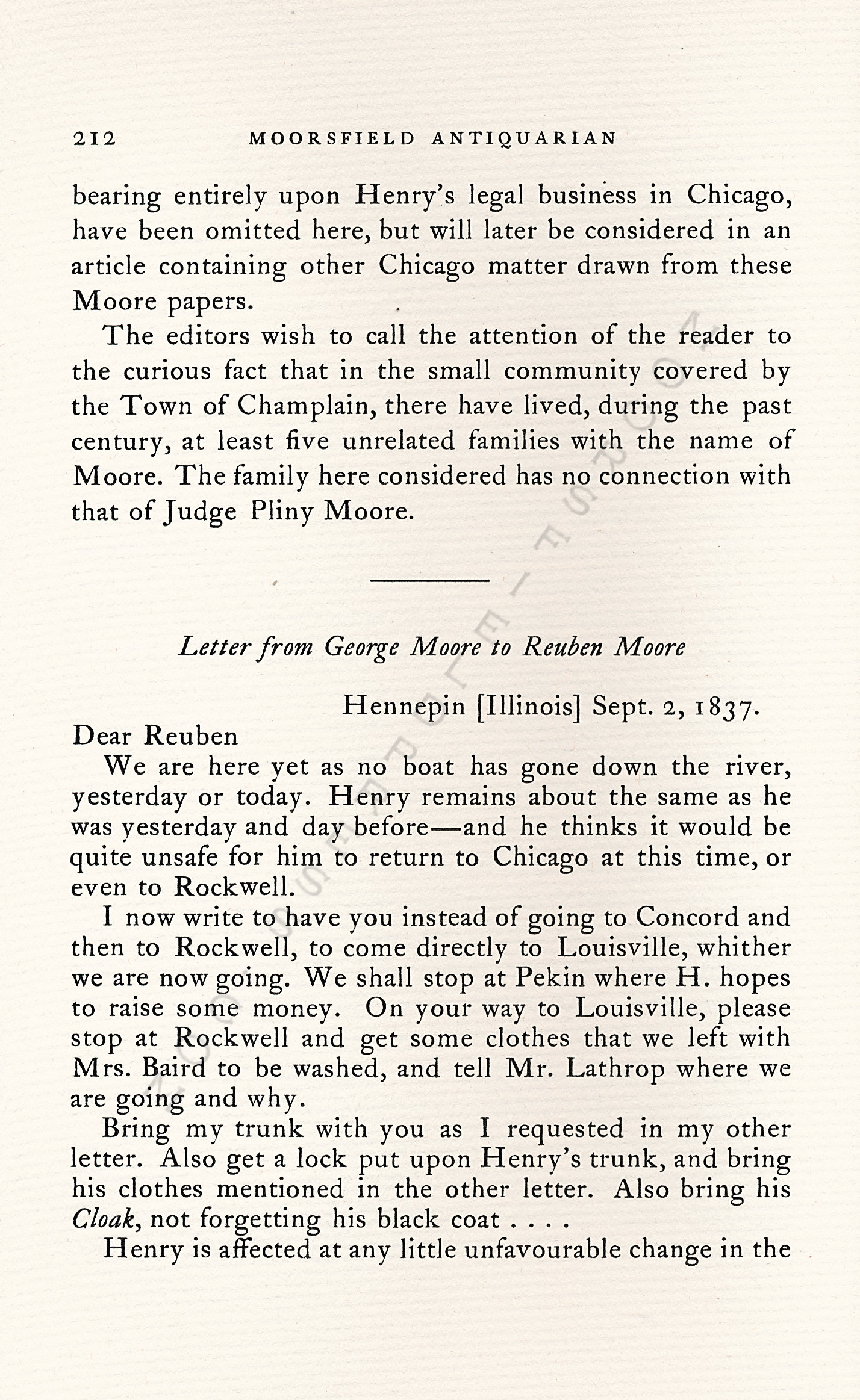 From
                      Illinois to Cuba in 1837-1838  Letters From
                      George Moore of Concord, Massachusetts