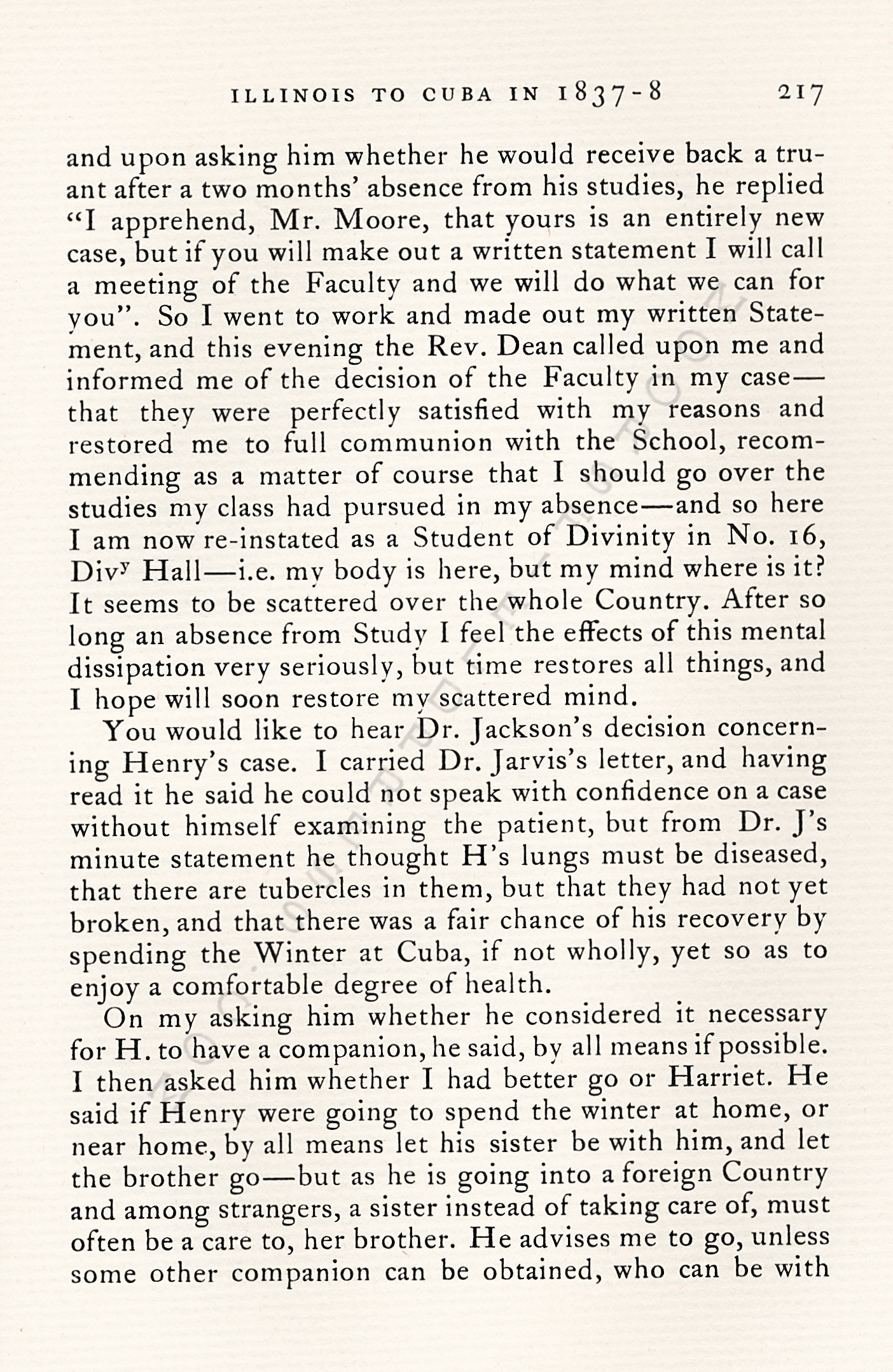 From
                      Illinois to Cuba in 1837-1838  Letters From
                      George Moore of Concord, Massachusetts