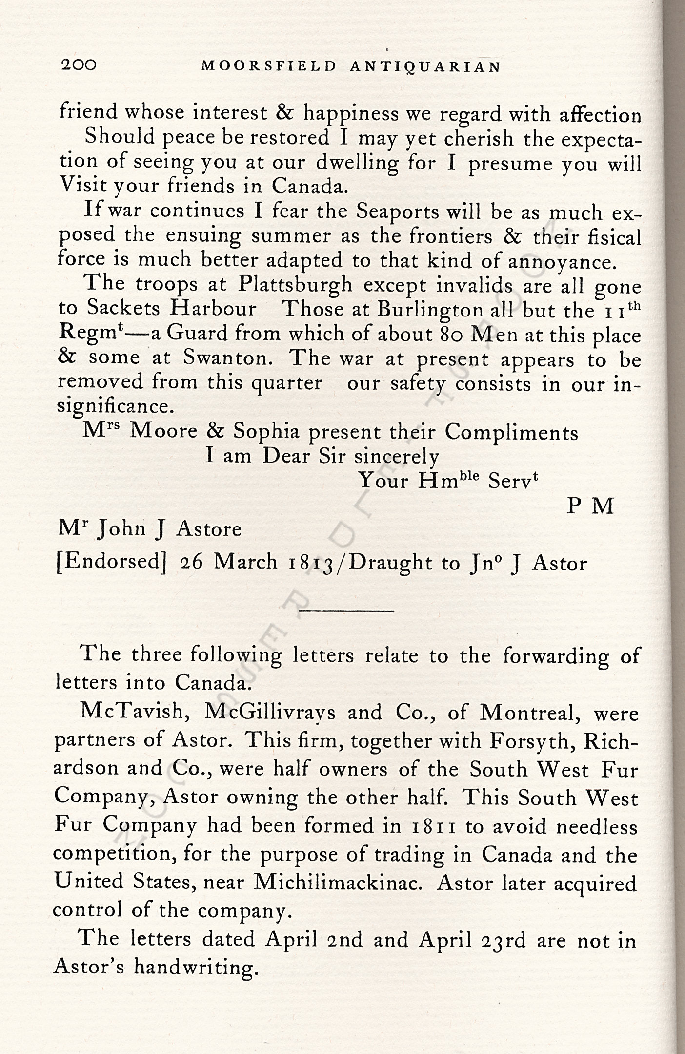 John Jacob
                      Astor Correspondence-Fur Trade with Lower Canada