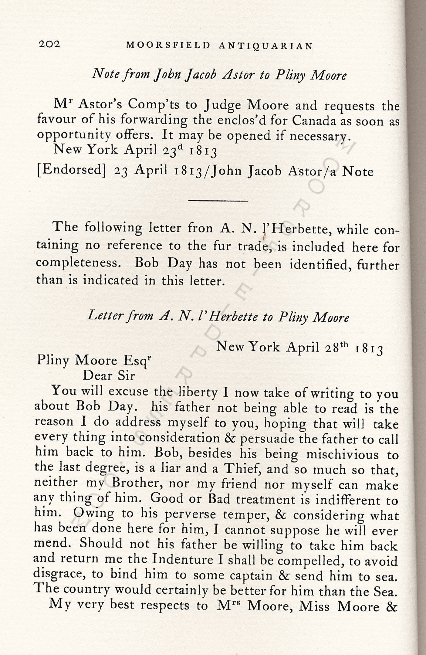 John Jacob
                      Astor Correspondence-Fur Trade with Lower Canada