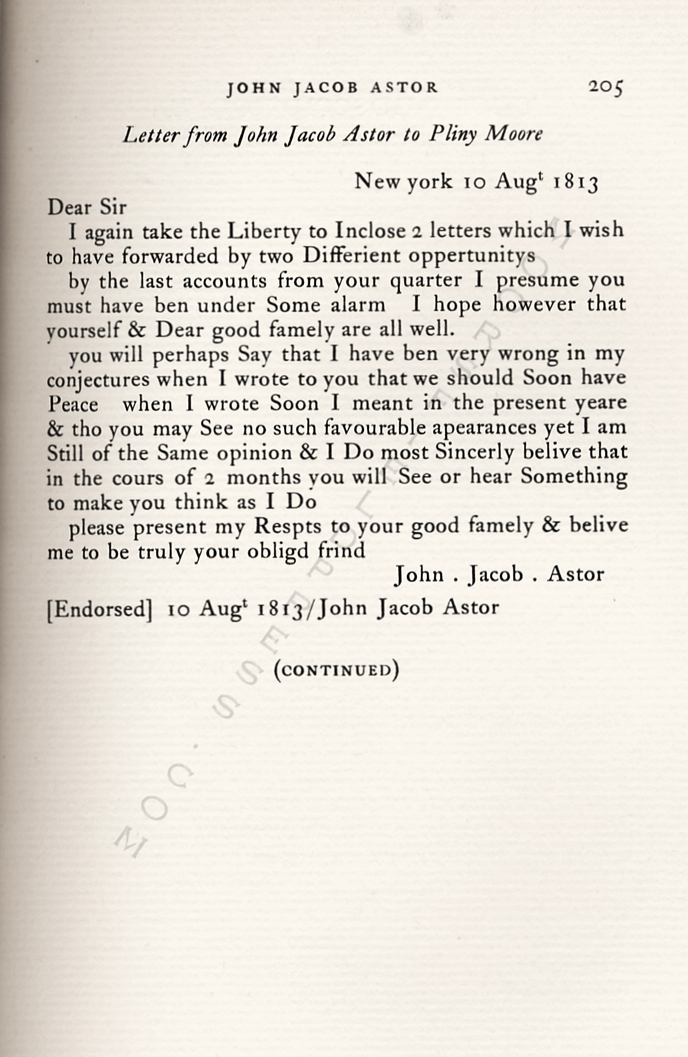 John Jacob
                      Astor Correspondence-Fur Trade with Lower Canada