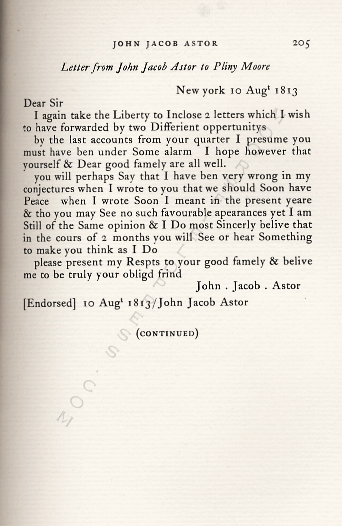 John Jacob
                      Astor Correspondence-Fur Trade with Lower Canada