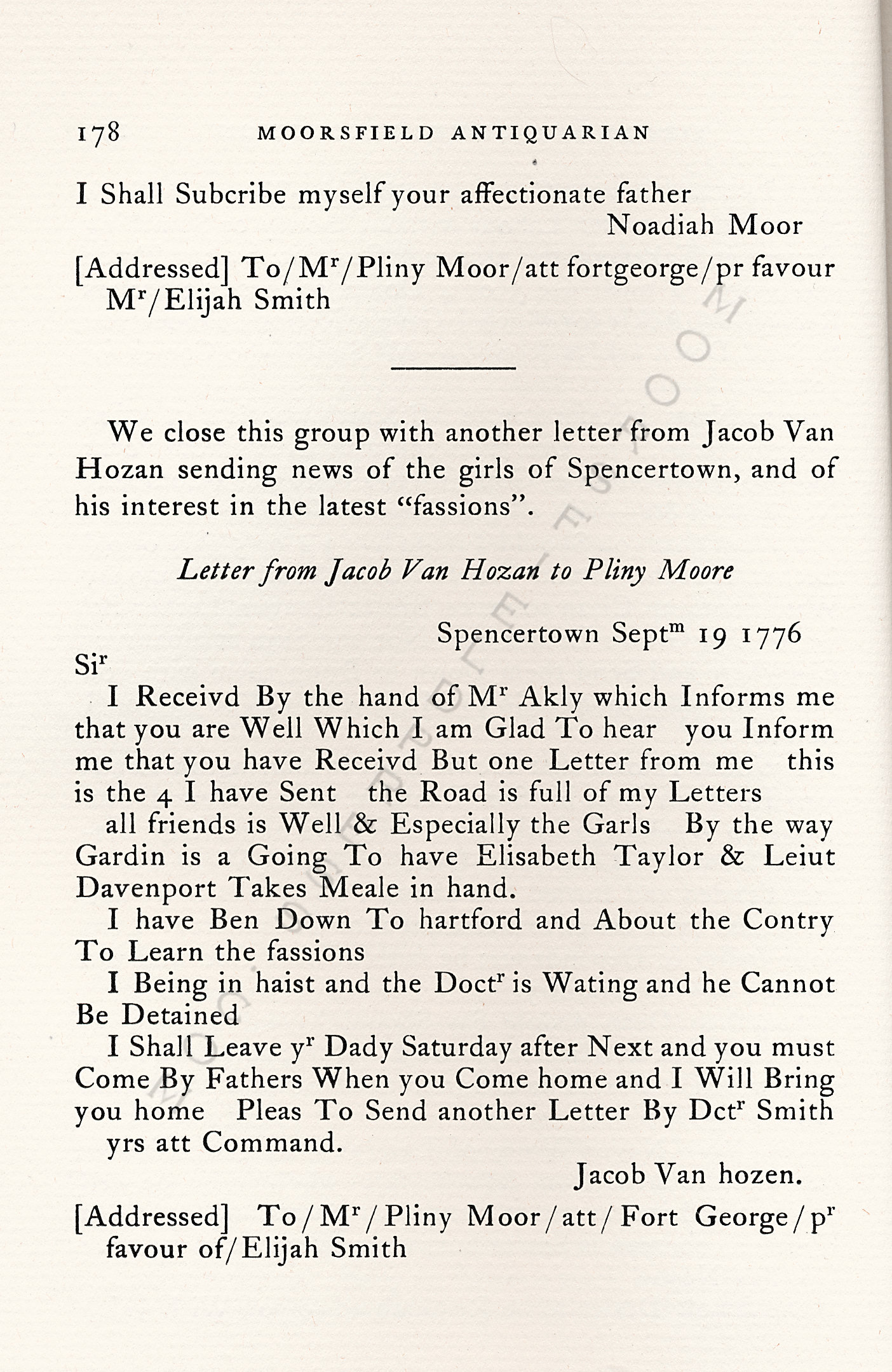 Pliny
                      Moore Papers - The First Years of the Revolution,
                      Letters to Pliny Moore, 1774 - 1776