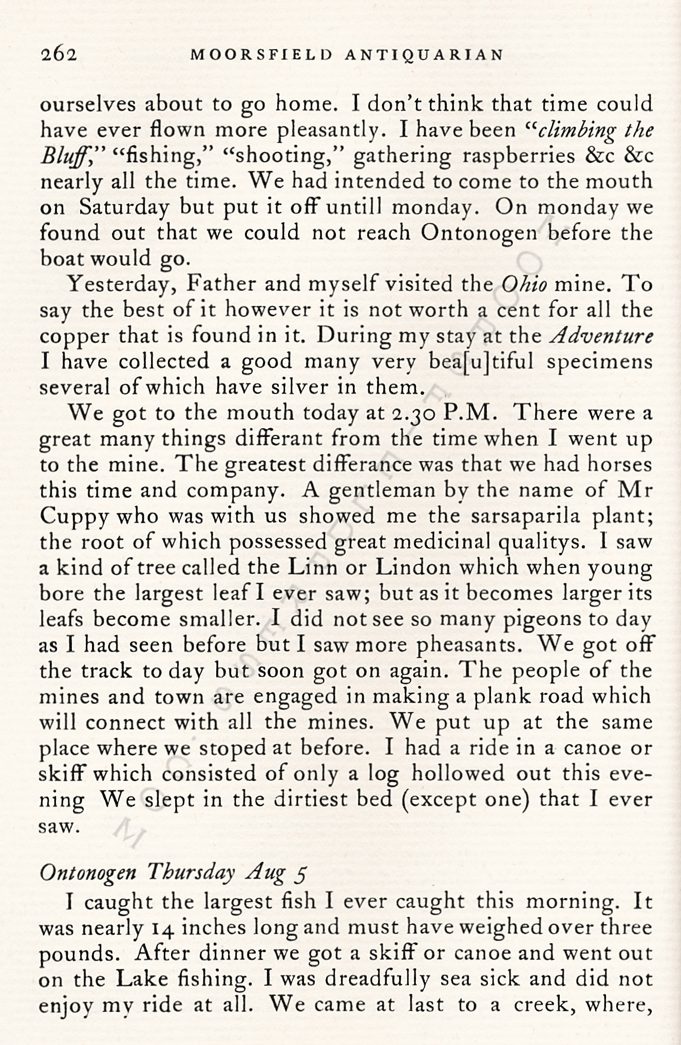 From
                      Allegheny To Lake Superior - Journal of George M.
                      McGill -Summer of 1852