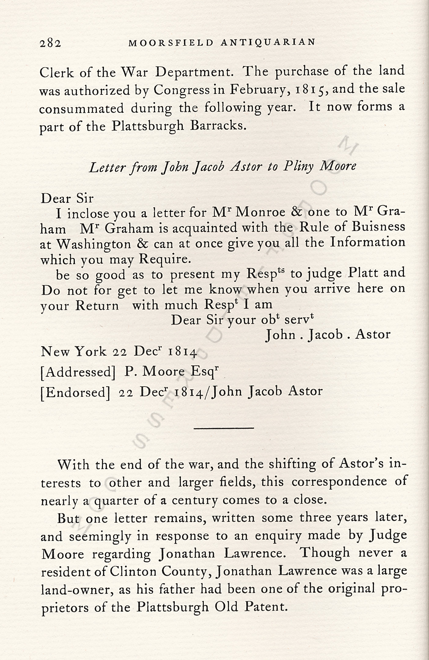 John Jacob
                      Astor Correspondence-Fur Trade with Lower Canada