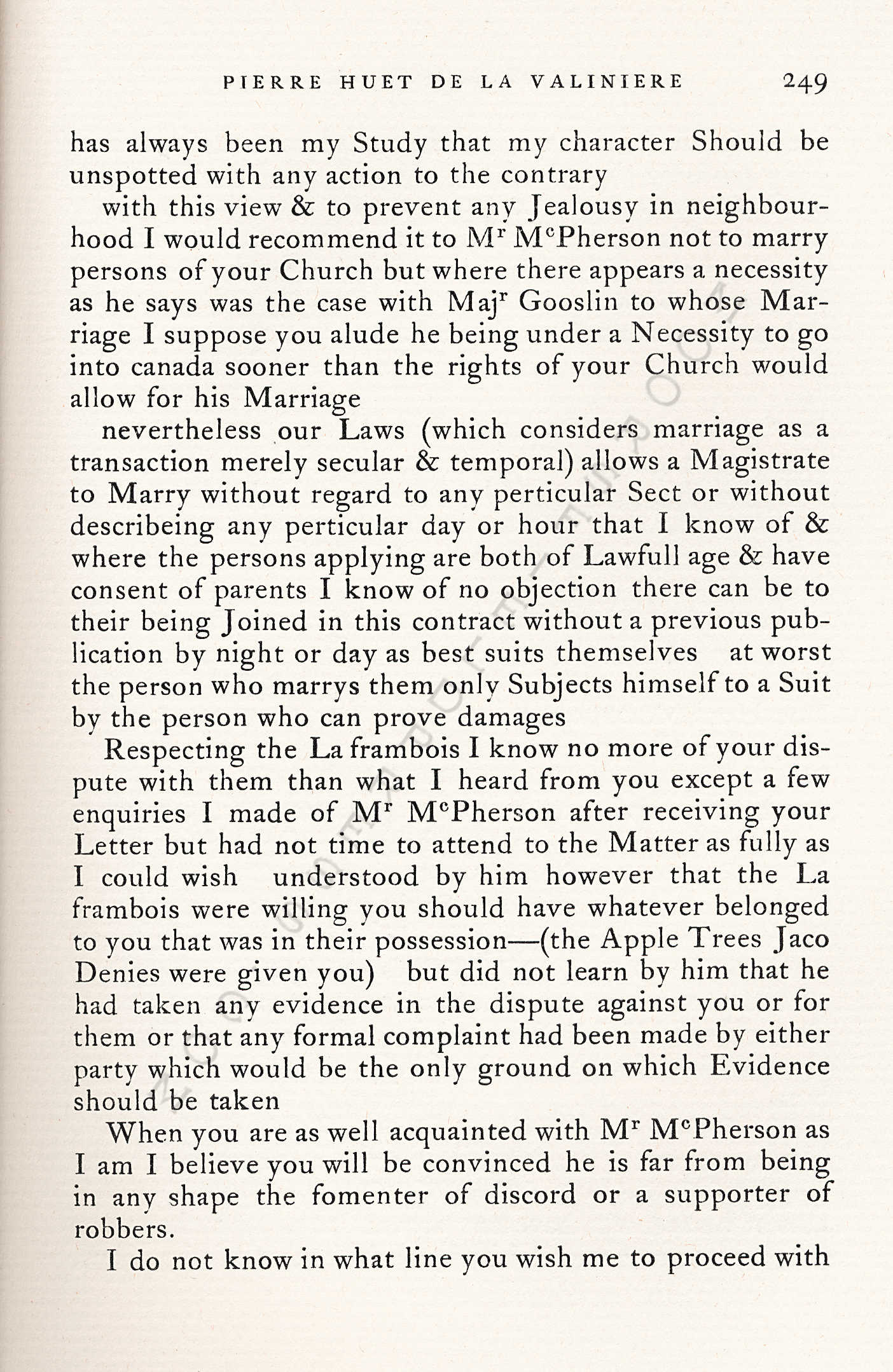 Pliny
                      Moore Papers-Pierre Huet de La Valiniere, Priest
                      on Lake Champlain, 1790-1791