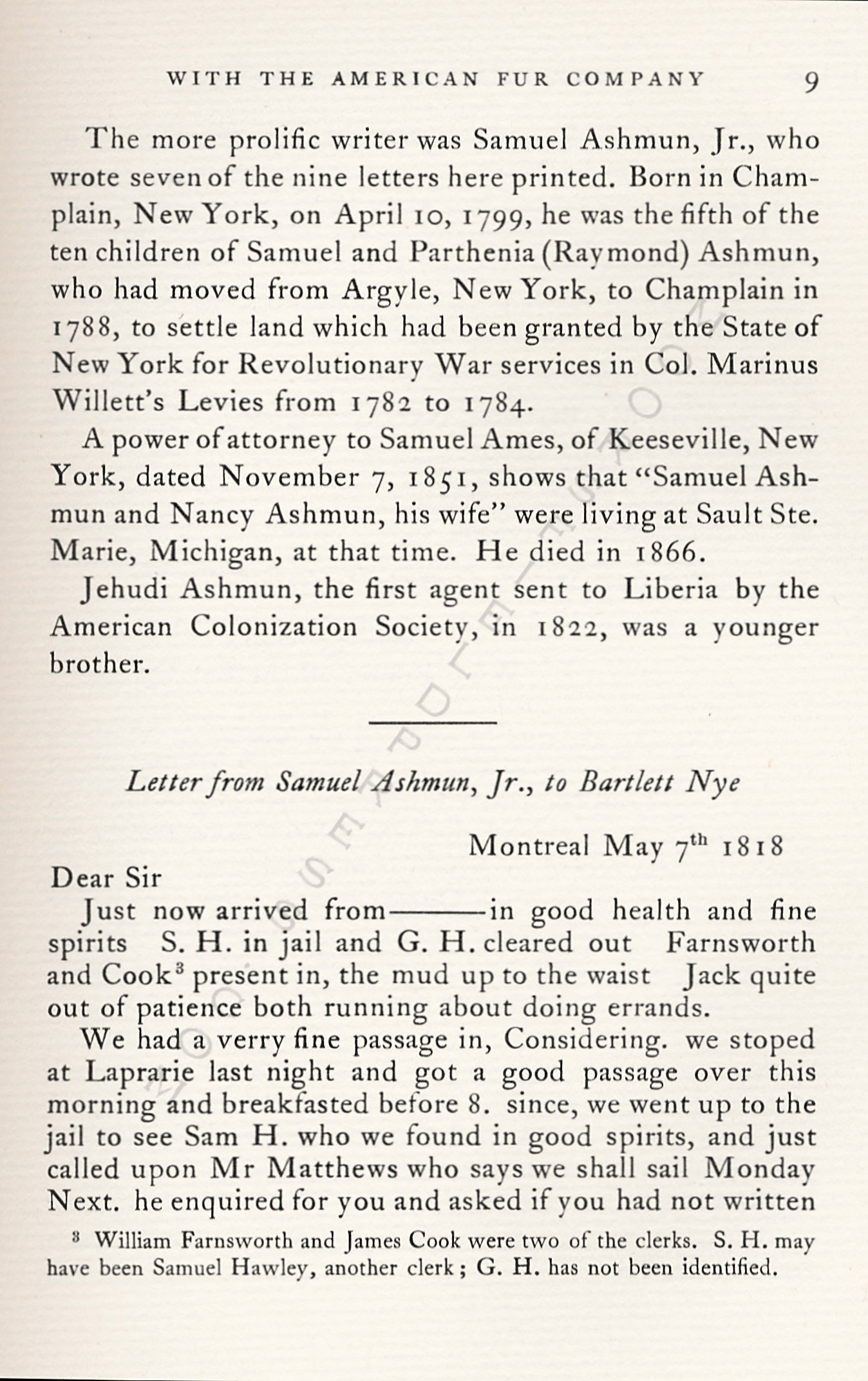 With the
                      American Fur Company in the Michilimackinac
                      Dependencies 1818-1822