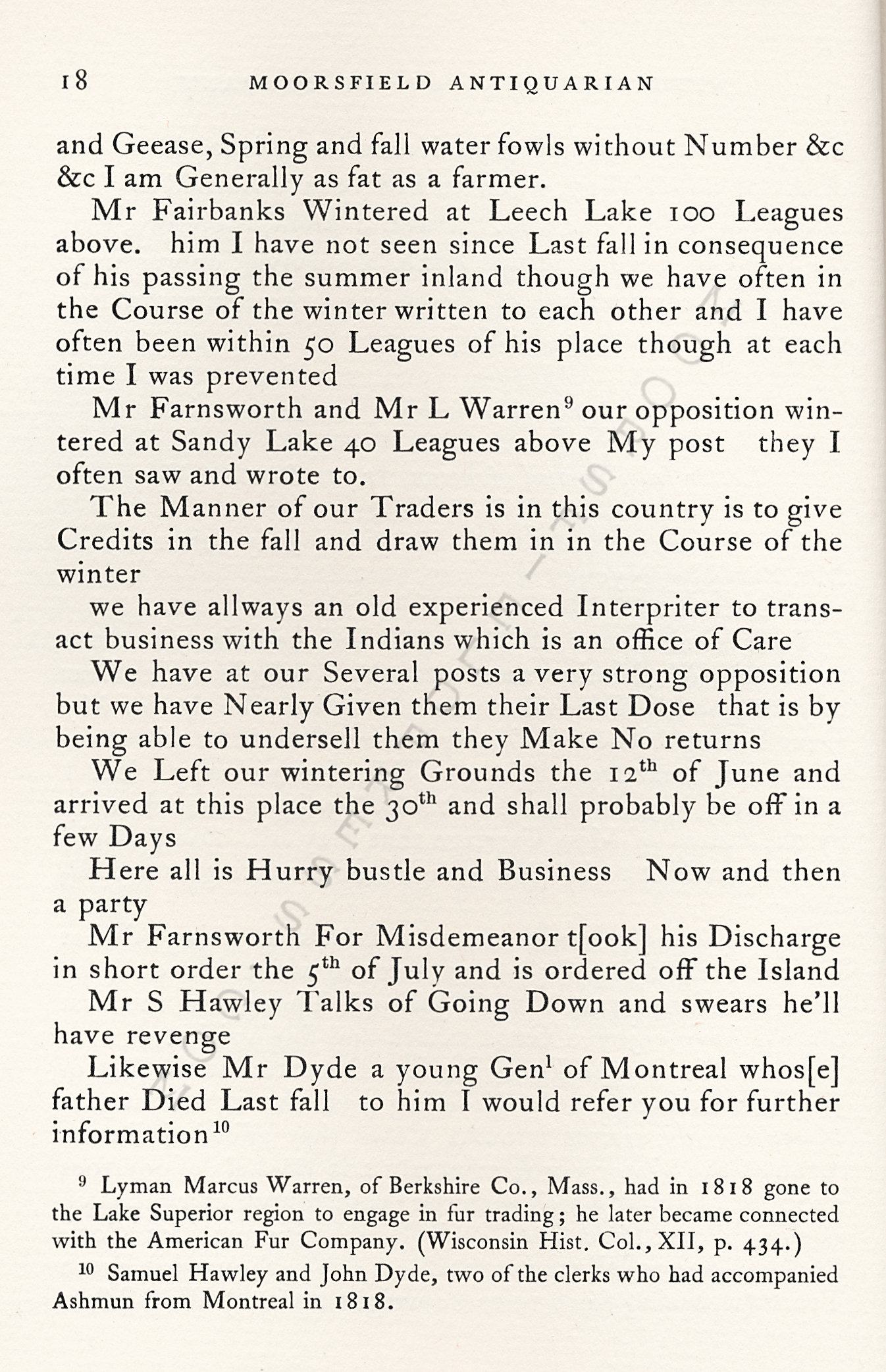 With the
                      American Fur Company in the Michilimackinac
                      Dependencies 1818-1822