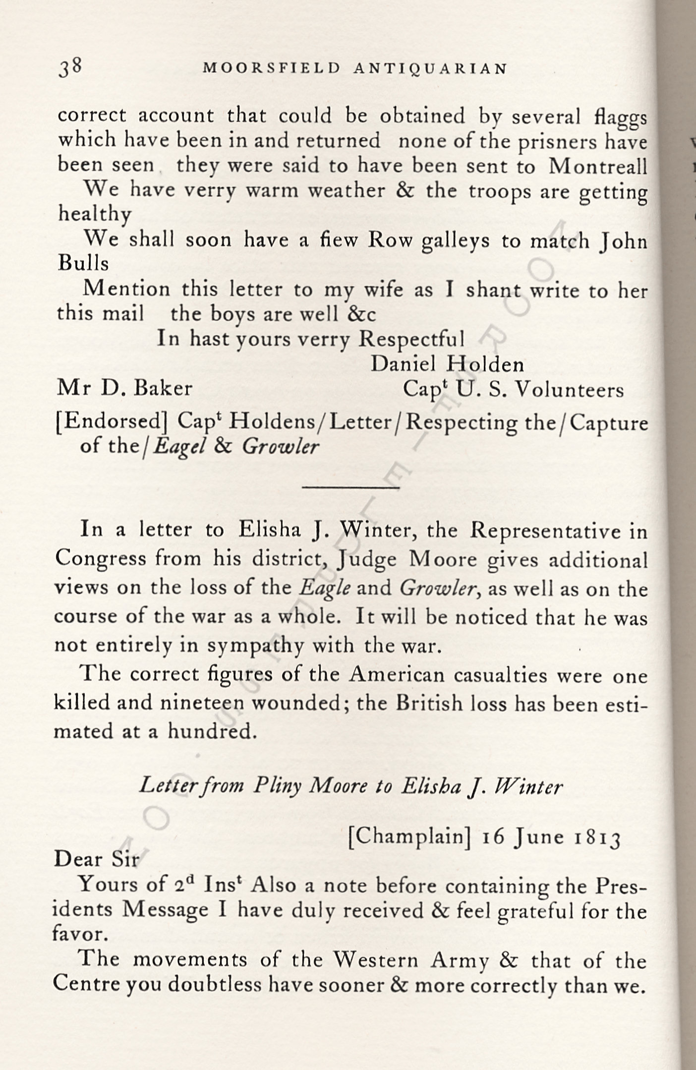 Maine
                      Troops on Lake Champlain and the Loss of the Eagle
                      and Growler May-July 1813