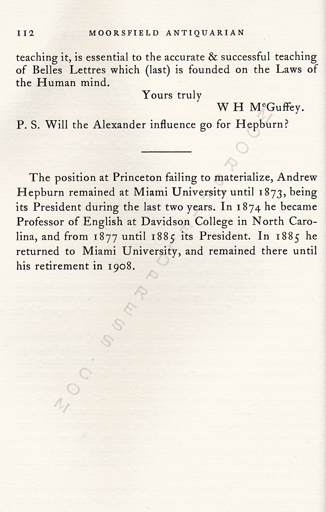 McGill
                      Papers-Education of Andrew D. Hepburn 1848
                      Son-in-law of William Holmes McGuffey 1848-1857