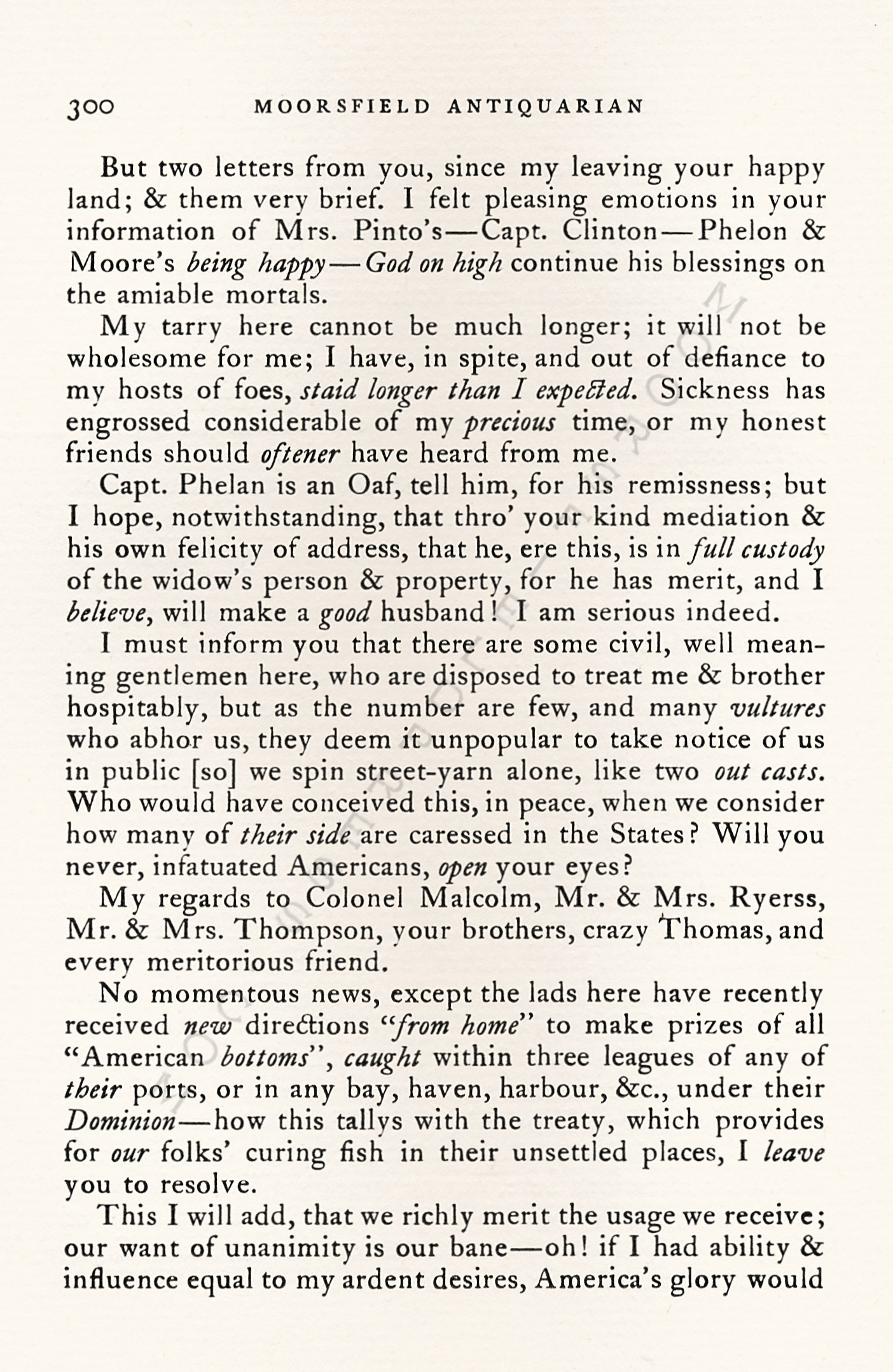 Loyalists
                      in Nova Scotia 1786: Ed. Phelon to Colonel Joshua
                      Mersereau