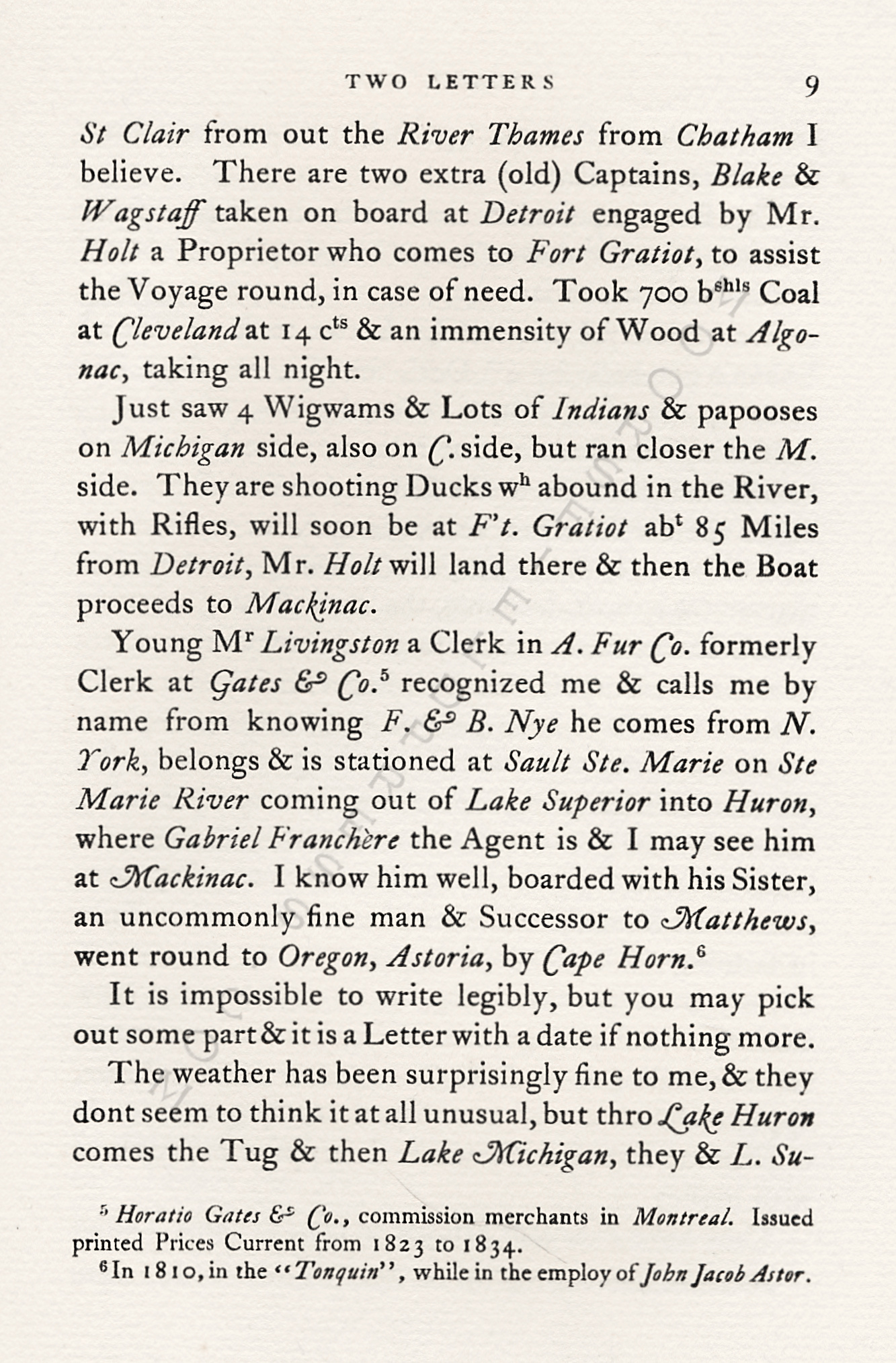 TWO
                      LETTERS OF THOMAS NYE RELATING TO A JOURNEY FROM
                      MONTREAL TO CHICAGO IN 1837