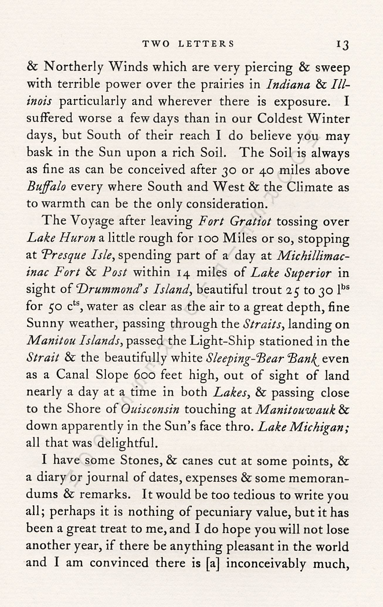 TWO
                      LETTERS OF THOMAS NYE RELATING TO A JOURNEY FROM
                      MONTREAL TO CHICAGO IN 1837