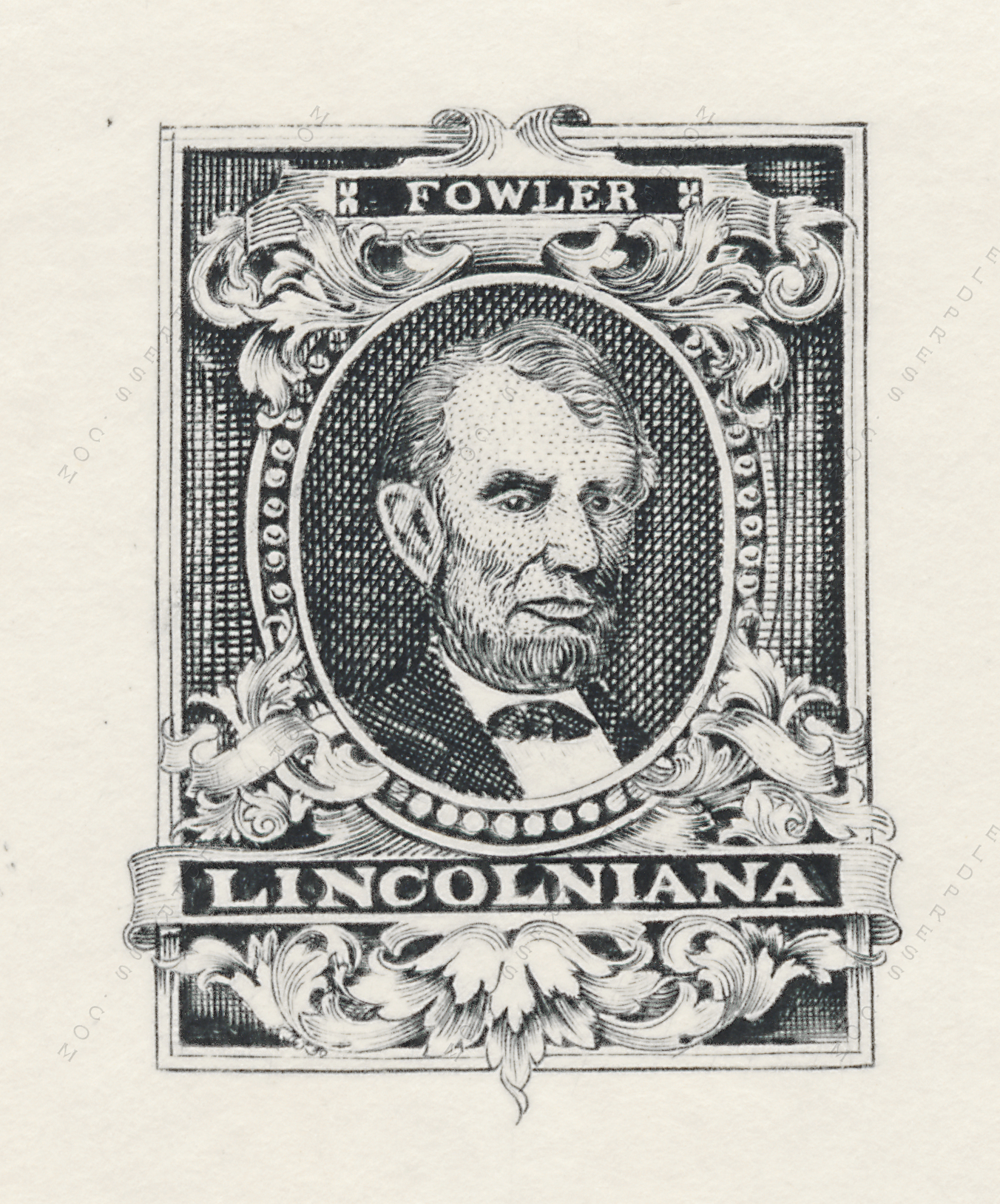 lincolniana bookplate for H. A. Fowler,
                            1913