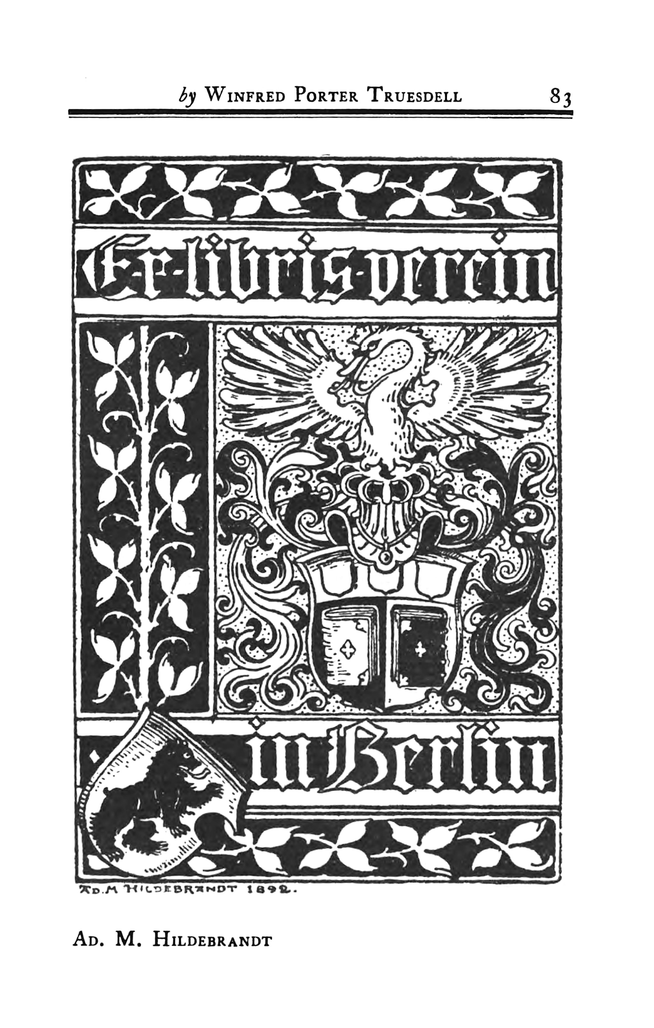 Winfred
                      Porter Truesdell and his Book Plate Books and
                      Single Book Plates-German Bookplates 1904