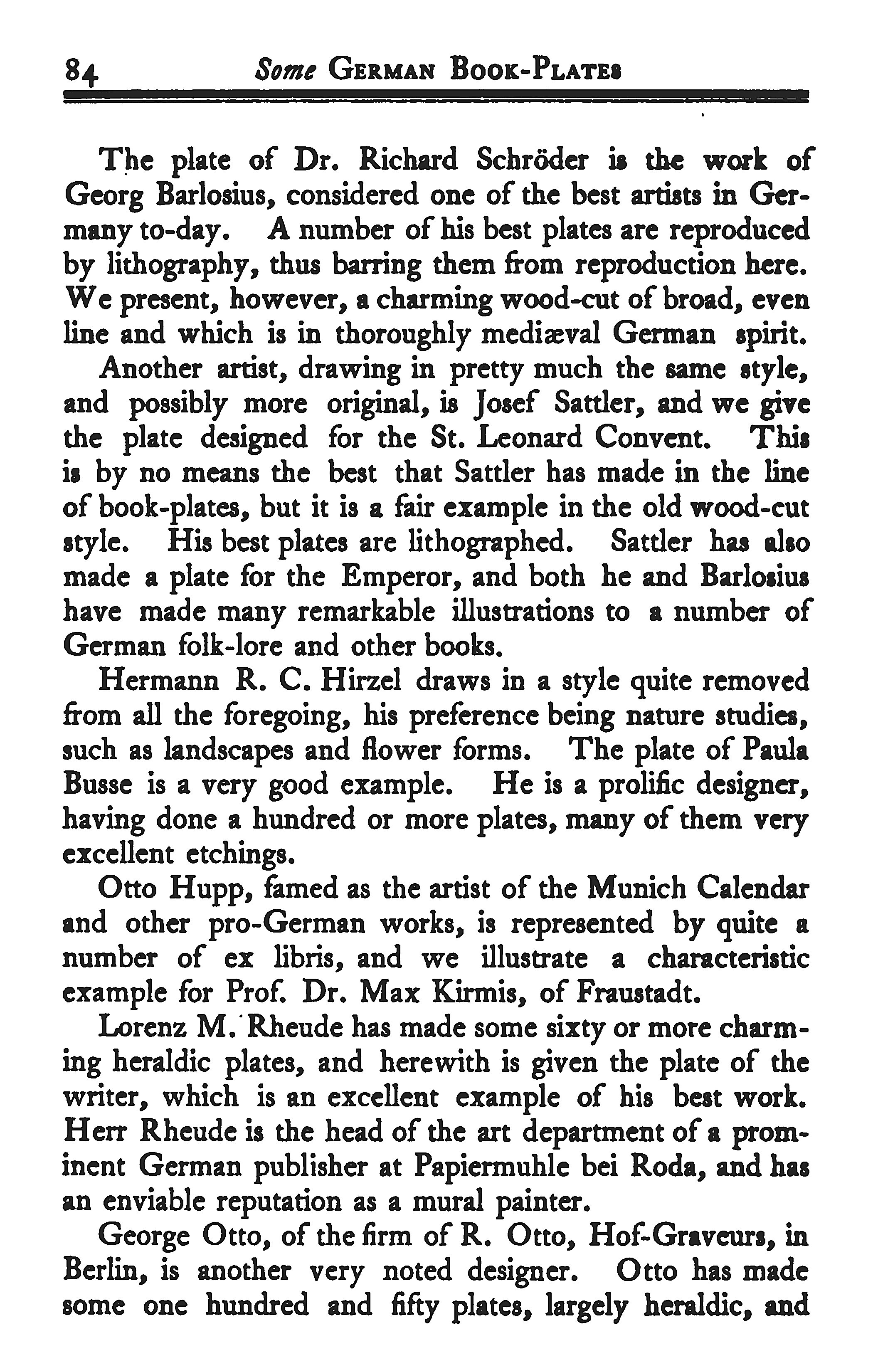 Winfred
                      Porter Truesdell and his Book Plate Books and
                      Single Book Plates-German Bookplates 1904