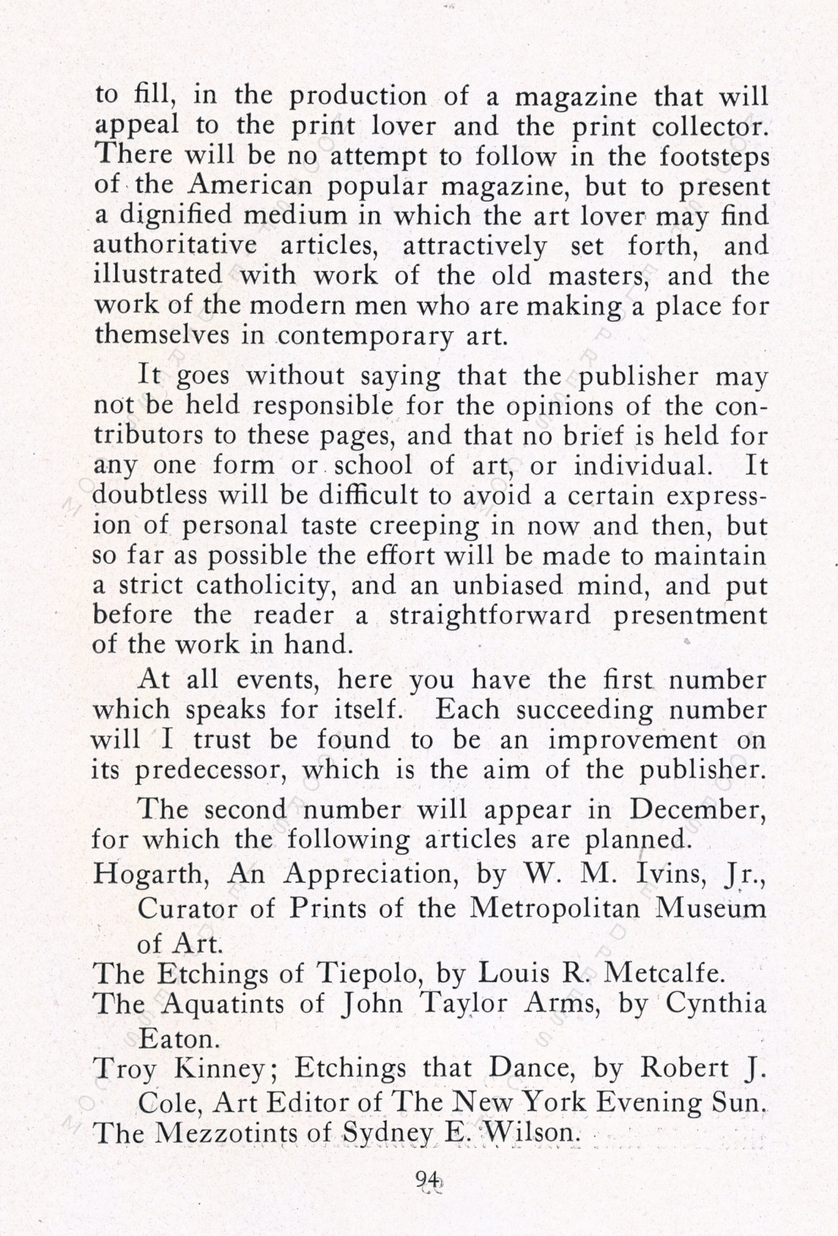 The Print Connoisseur Art Magazine by
                        Winfred Porter Truesdell
