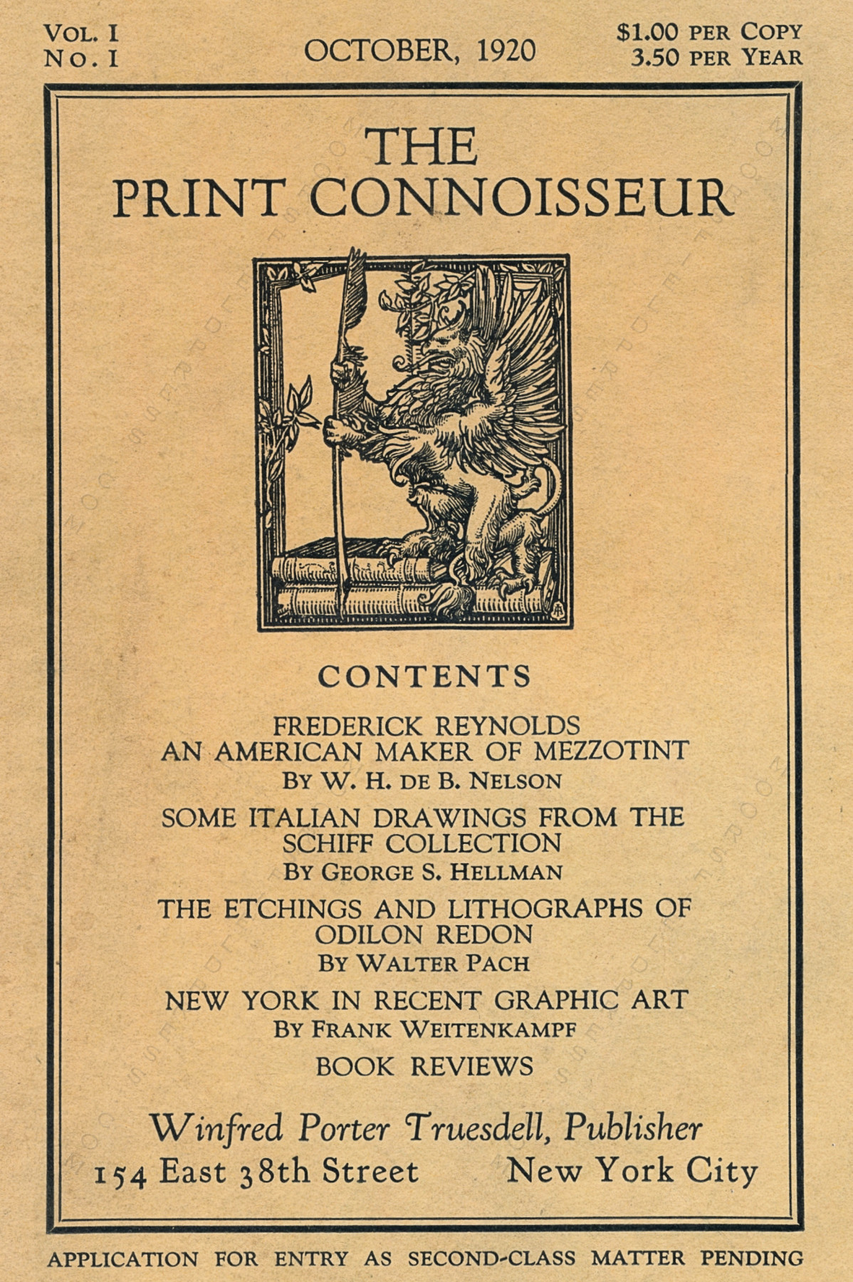 The Print Connoisseur Art Magazine by
                        Winfred Porter Truesdell