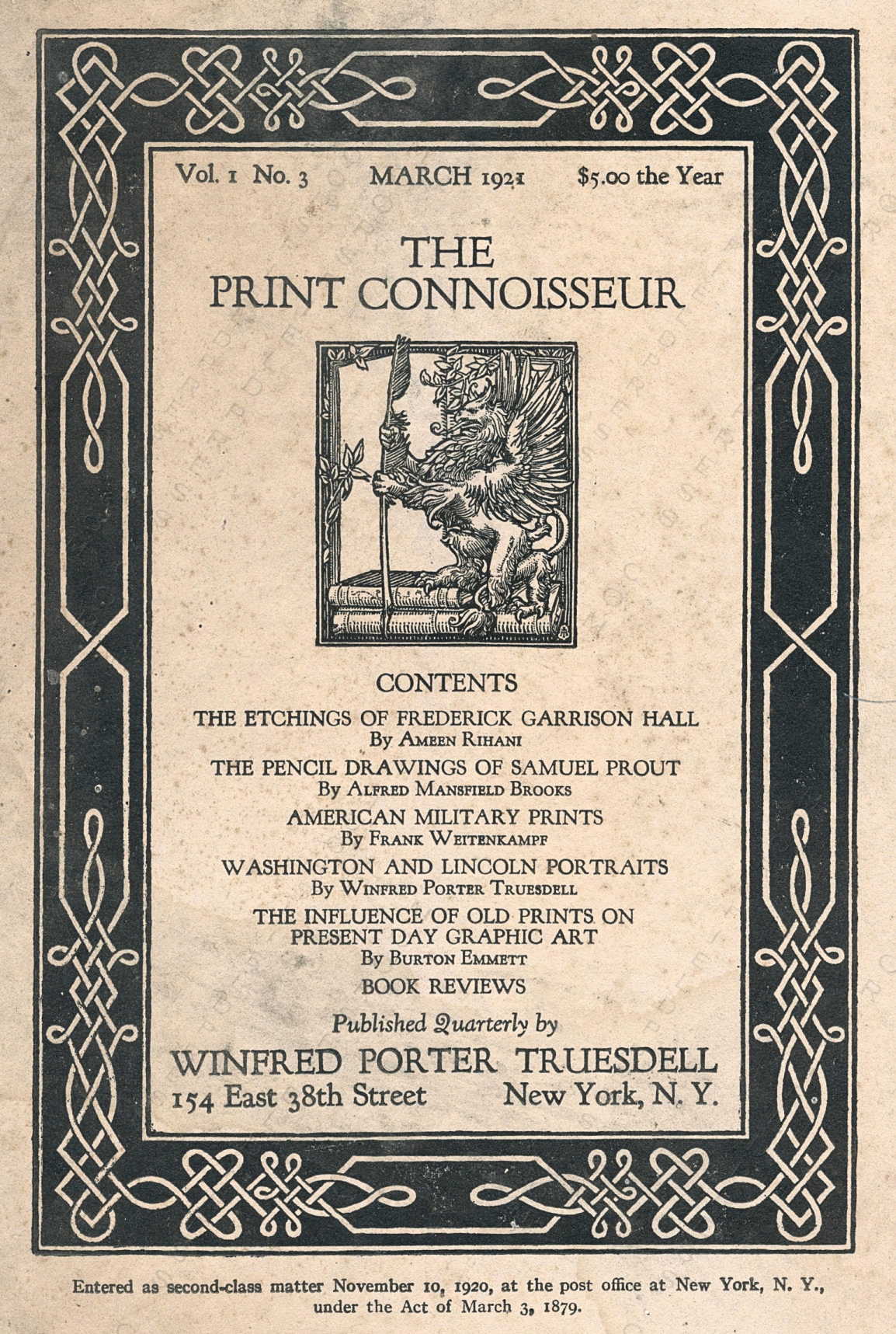 The Print Connoisseur Art Magazine by
                        Winfred Porter Truesdell