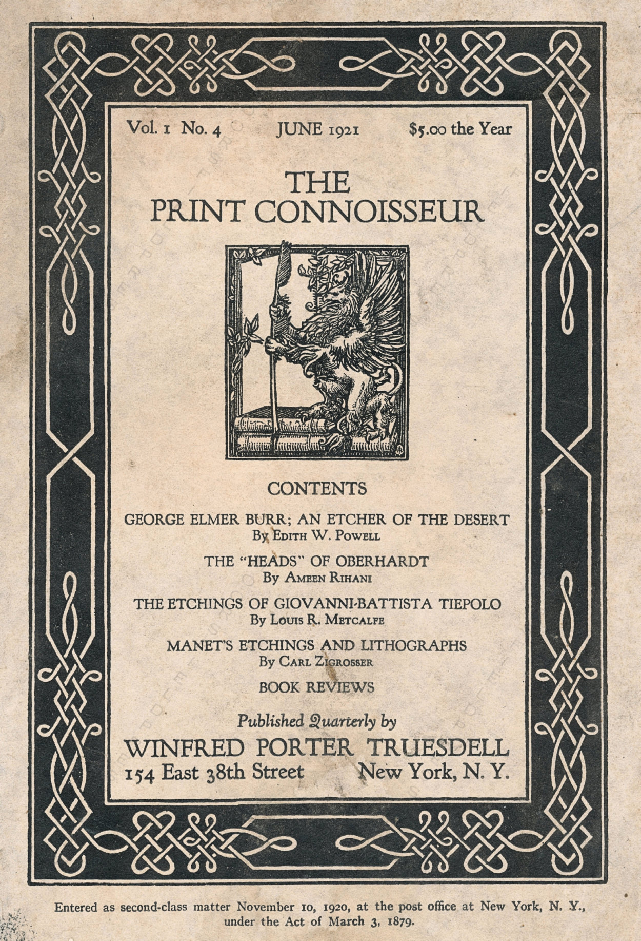 The Print Connoisseur Art Magazine by
                        Winfred Porter Truesdell
