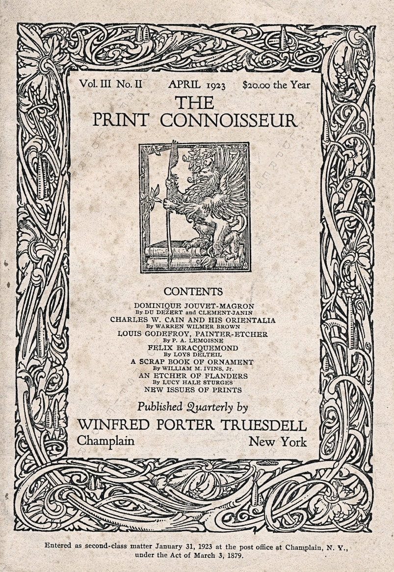 The Print Connoisseur Art Magazine by
                        Winfred Porter Truesdell