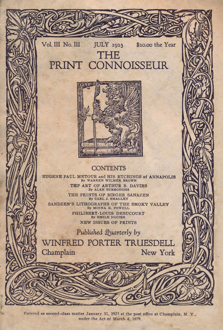 The Print Connoisseur Art Magazine by
                        Winfred Porter Truesdell