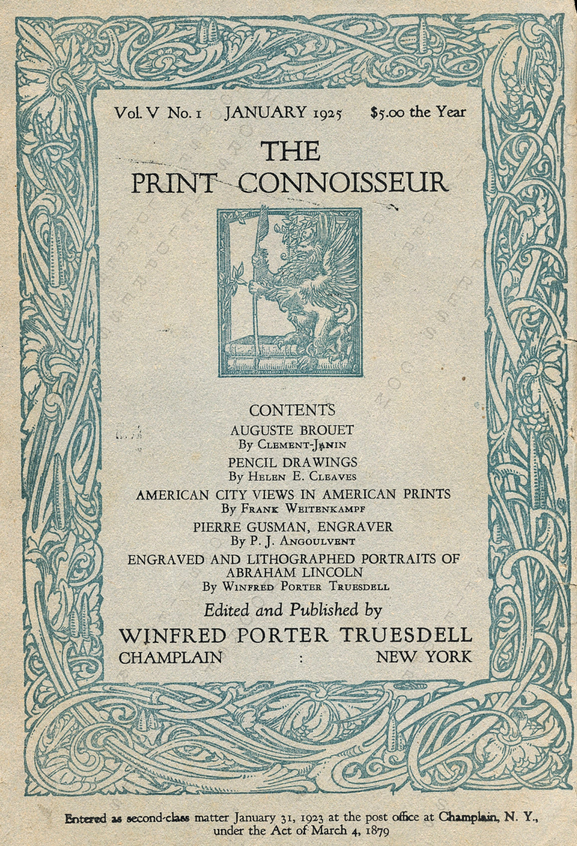 The Print Connoisseur Art Magazine by
                        Winfred Porter Truesdell