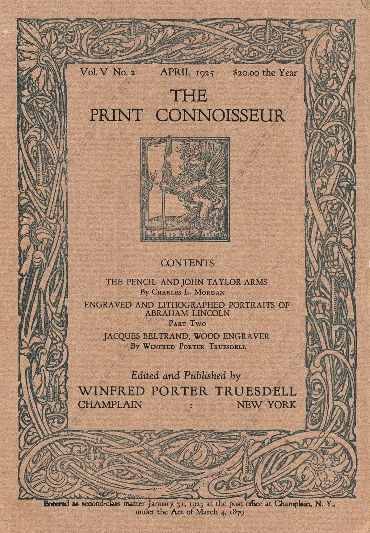 The Print Connoisseur Art Magazine by
                        Winfred Porter Truesdell