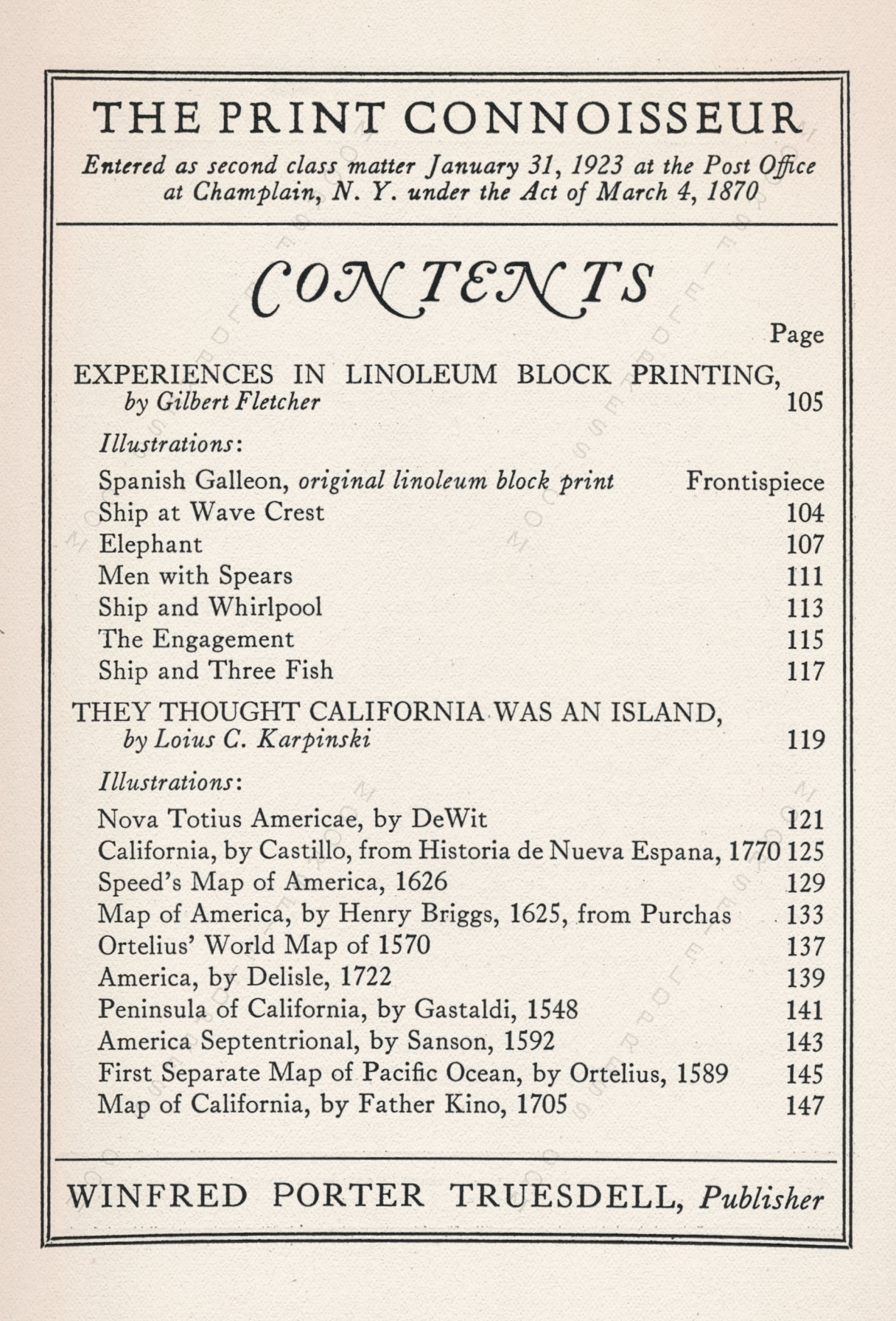The Print Connoisseur Art Magazine by
                        Winfred Porter Truesdell