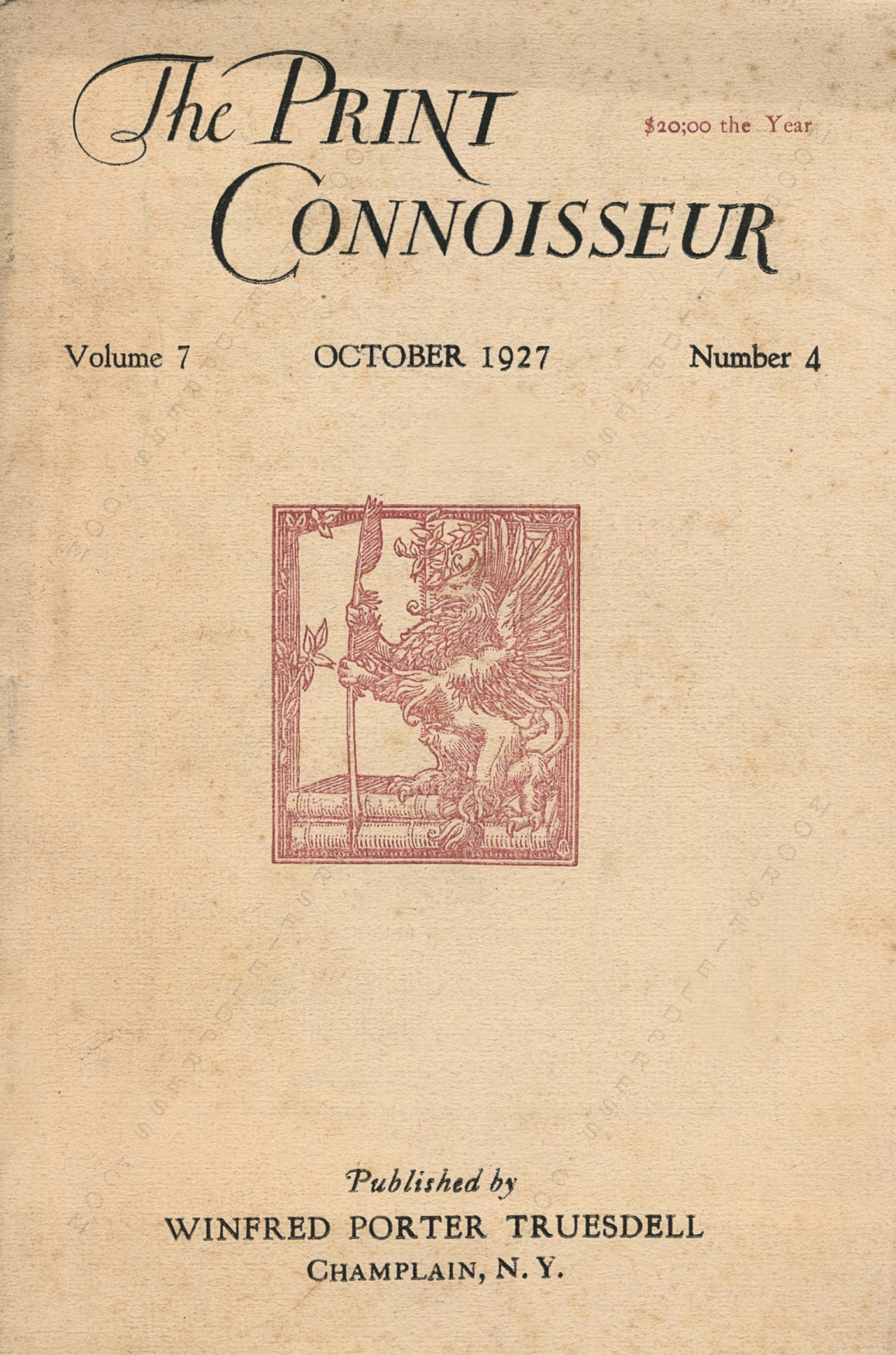The Print Connoisseur Art Magazine by
                        Winfred Porter Truesdell