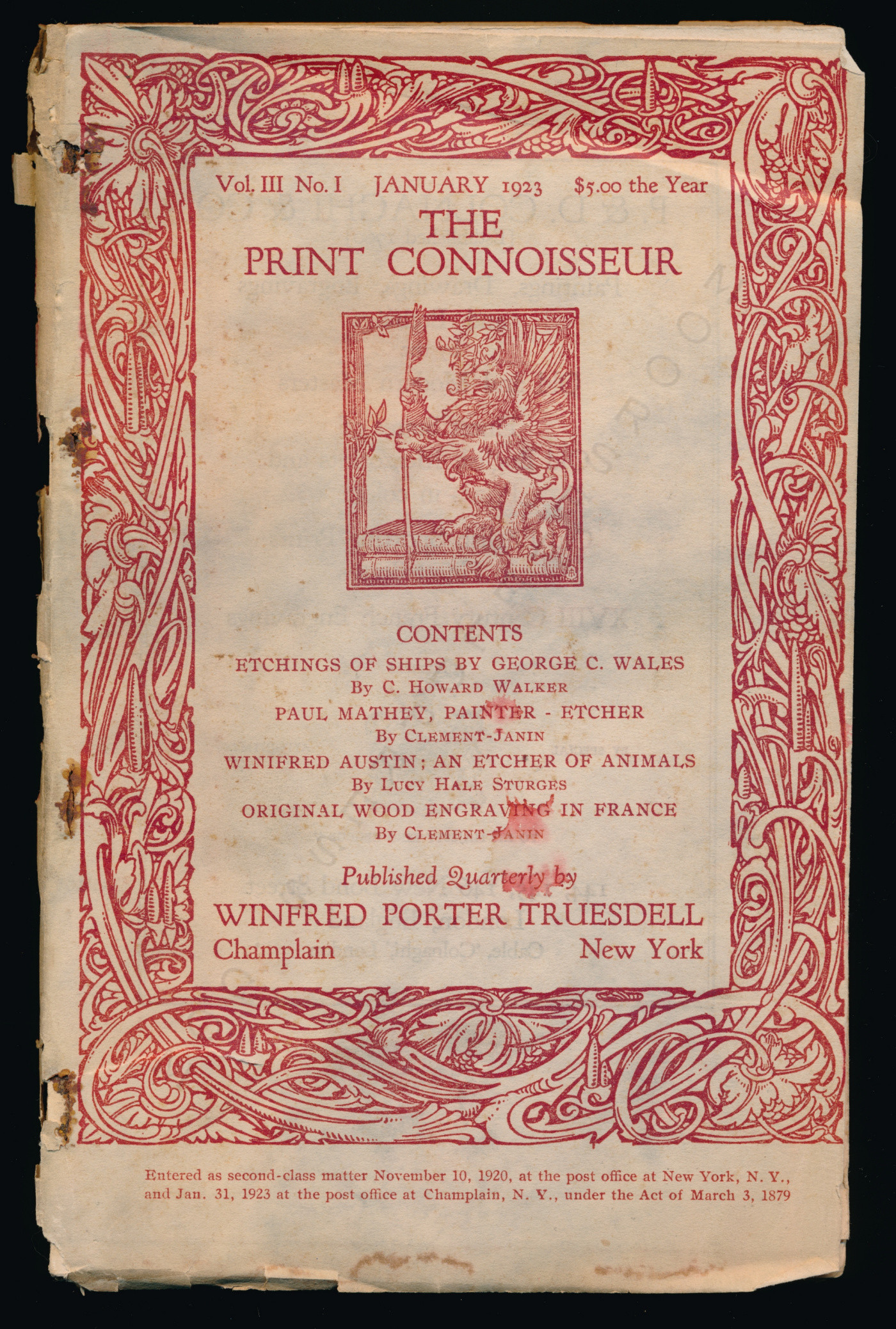 The Print Connoisseur by Winfred
                              Porter Truesdell-January 1923