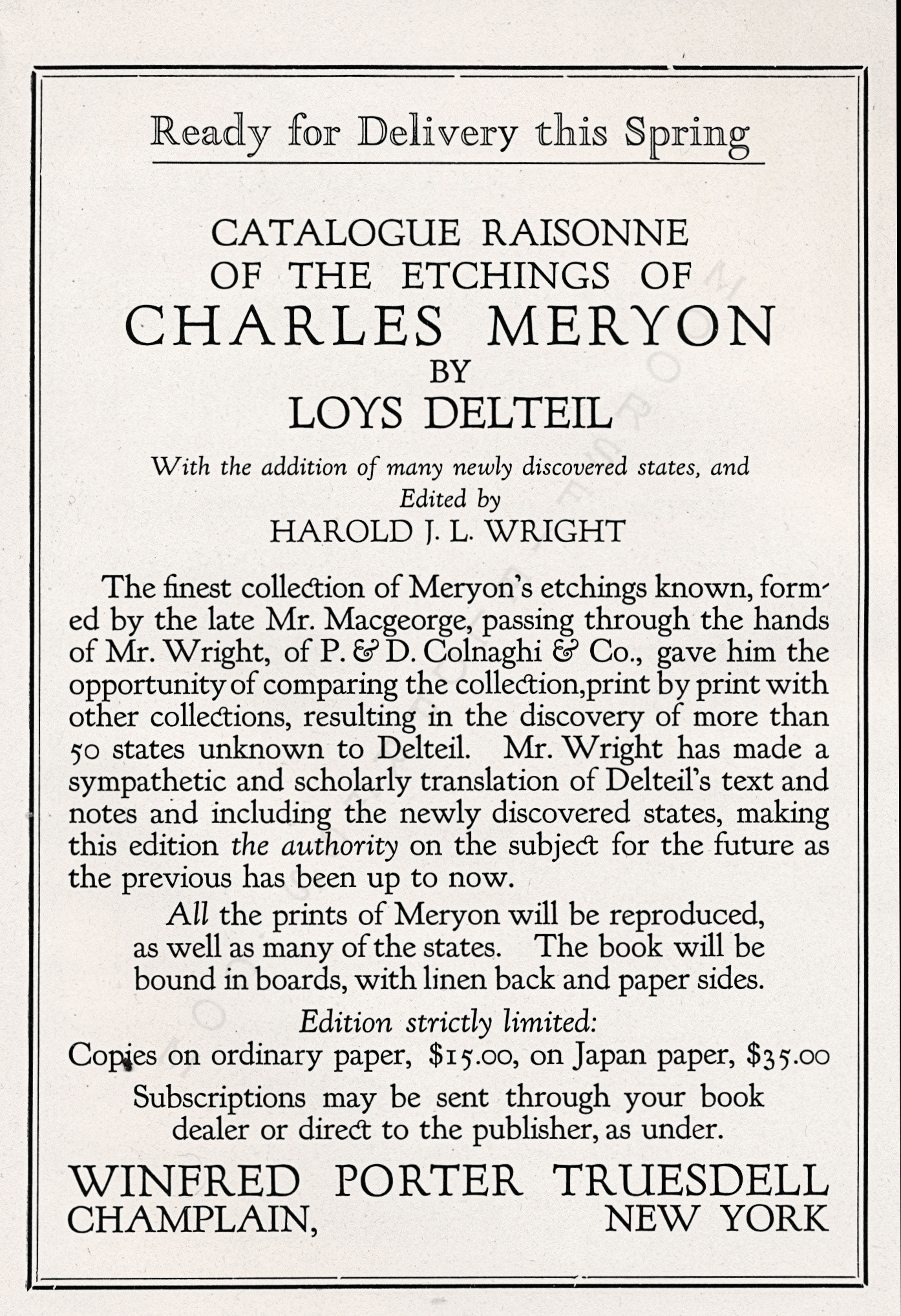 The Print Connoisseur by Winfred
                              Porter Truesdell-January 1923