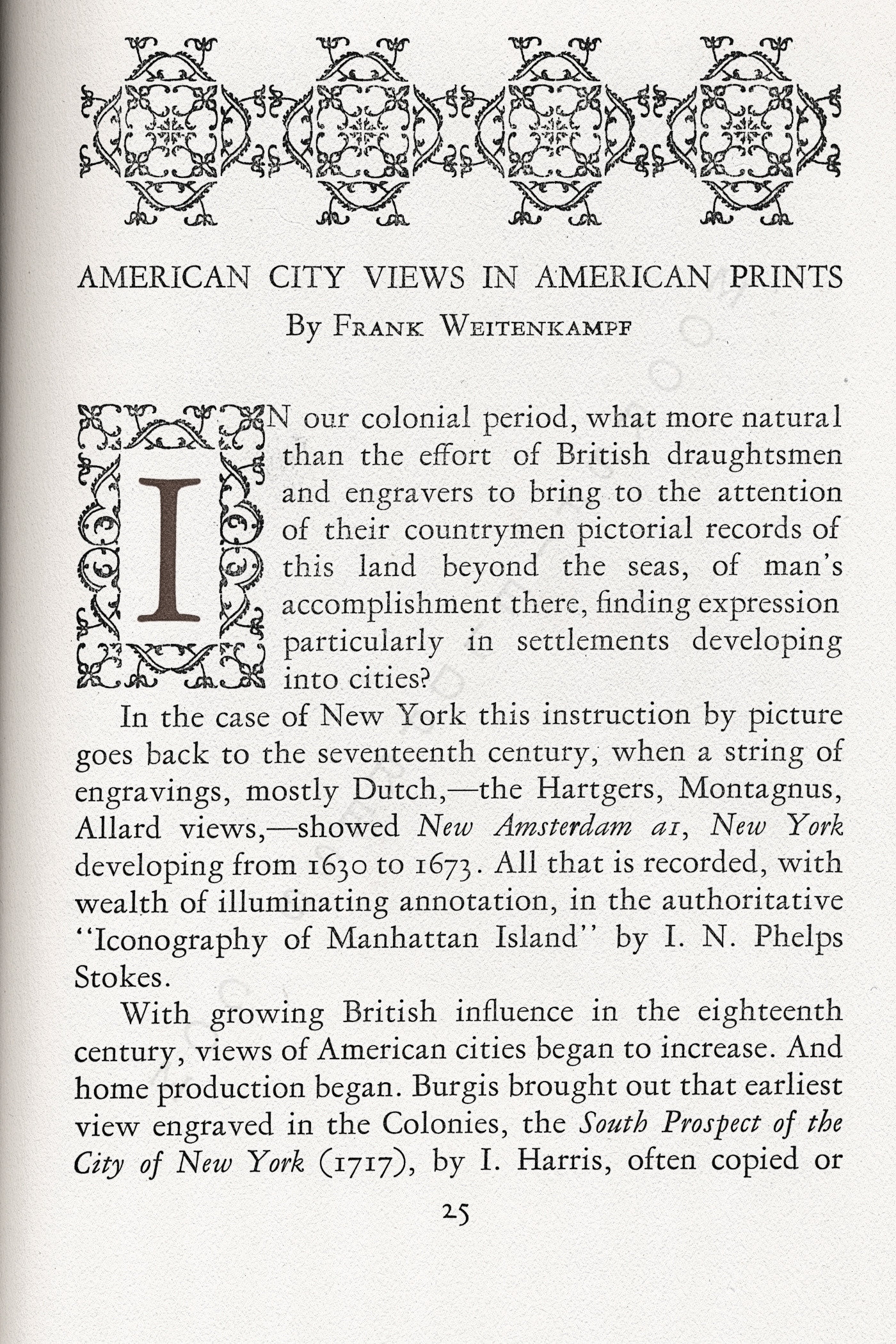 The Print
                      Connoisseur by Winfred Porter Truesdell printed by
                      the Moorsfield Press-January 1925